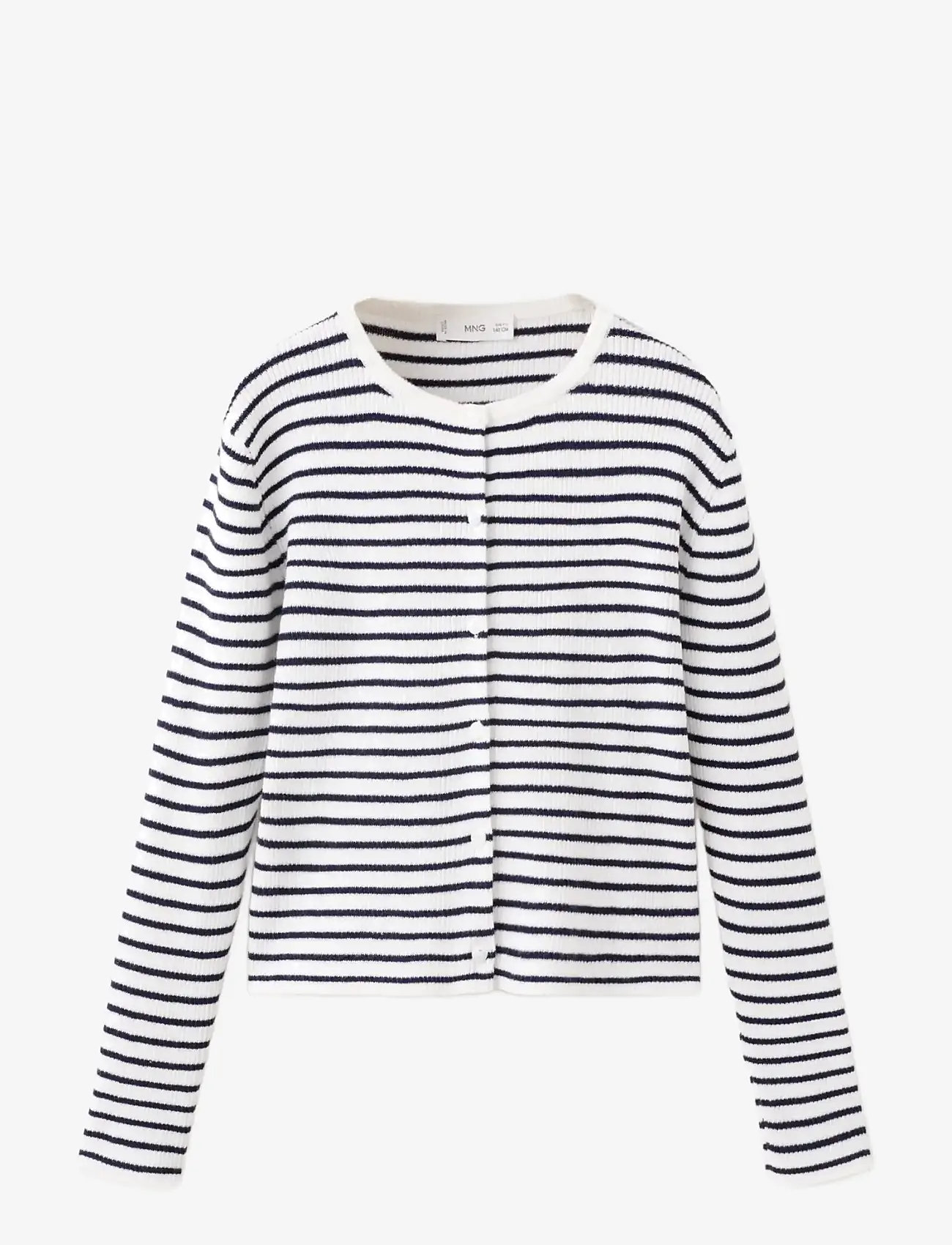 Mango - Stripped knit cardigan - cardigans - natural white - 0