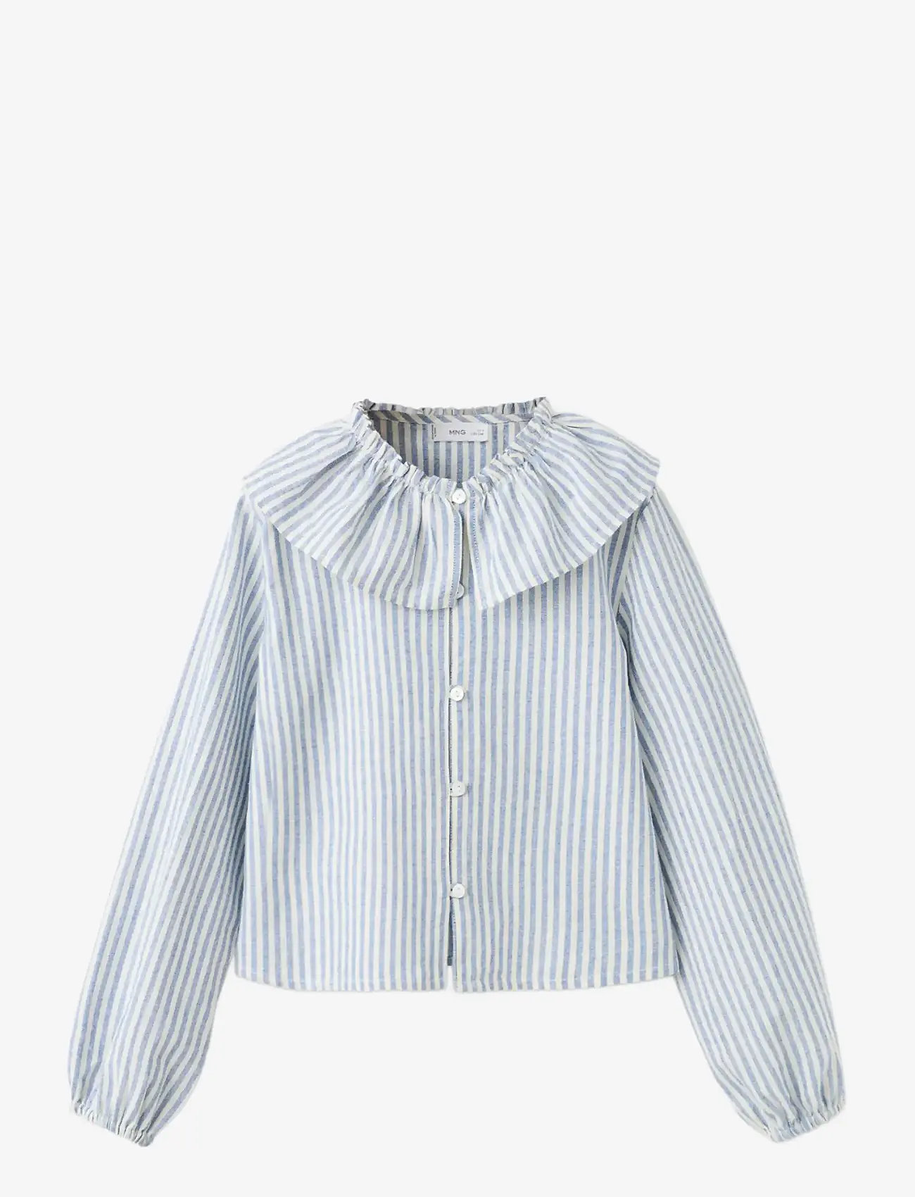 Mango - Babydoll stripe shirt - langærmede skjorter - medium blue - 0