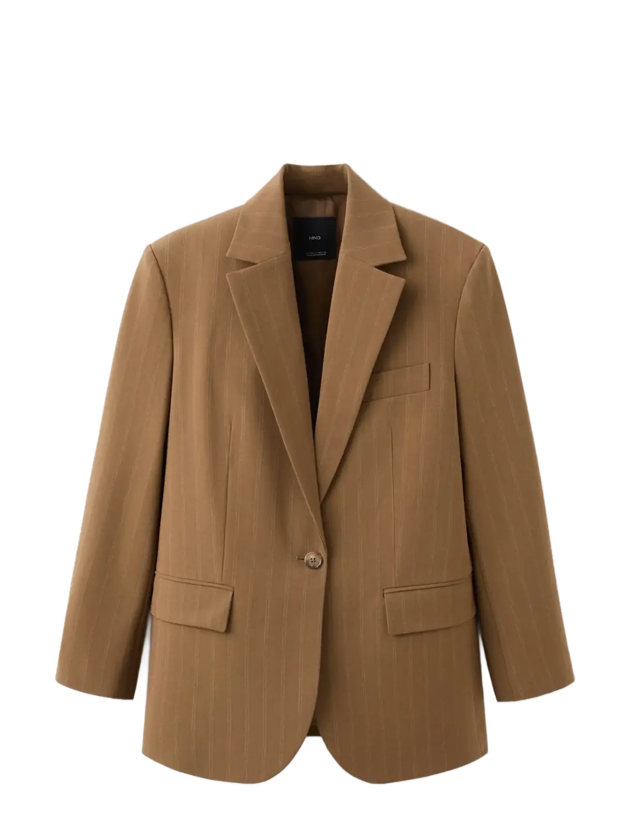 Mango Pinstripe suit blazer - Blazers - DARK BROWN / brown