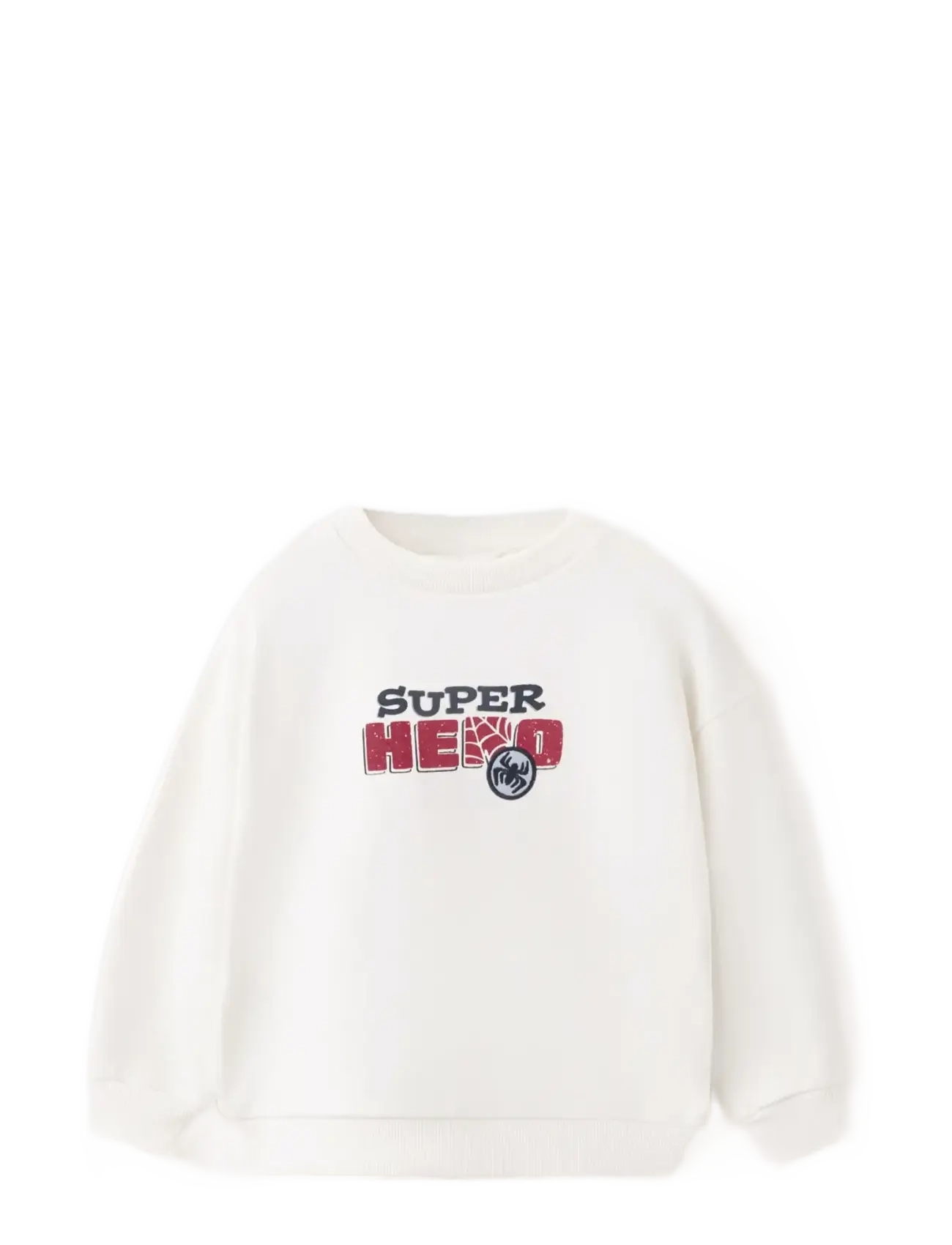 Mango Spidey Cotton Sweatshirt, Børn, Superhelte Sweatshirt, Cream, Str: 3-4