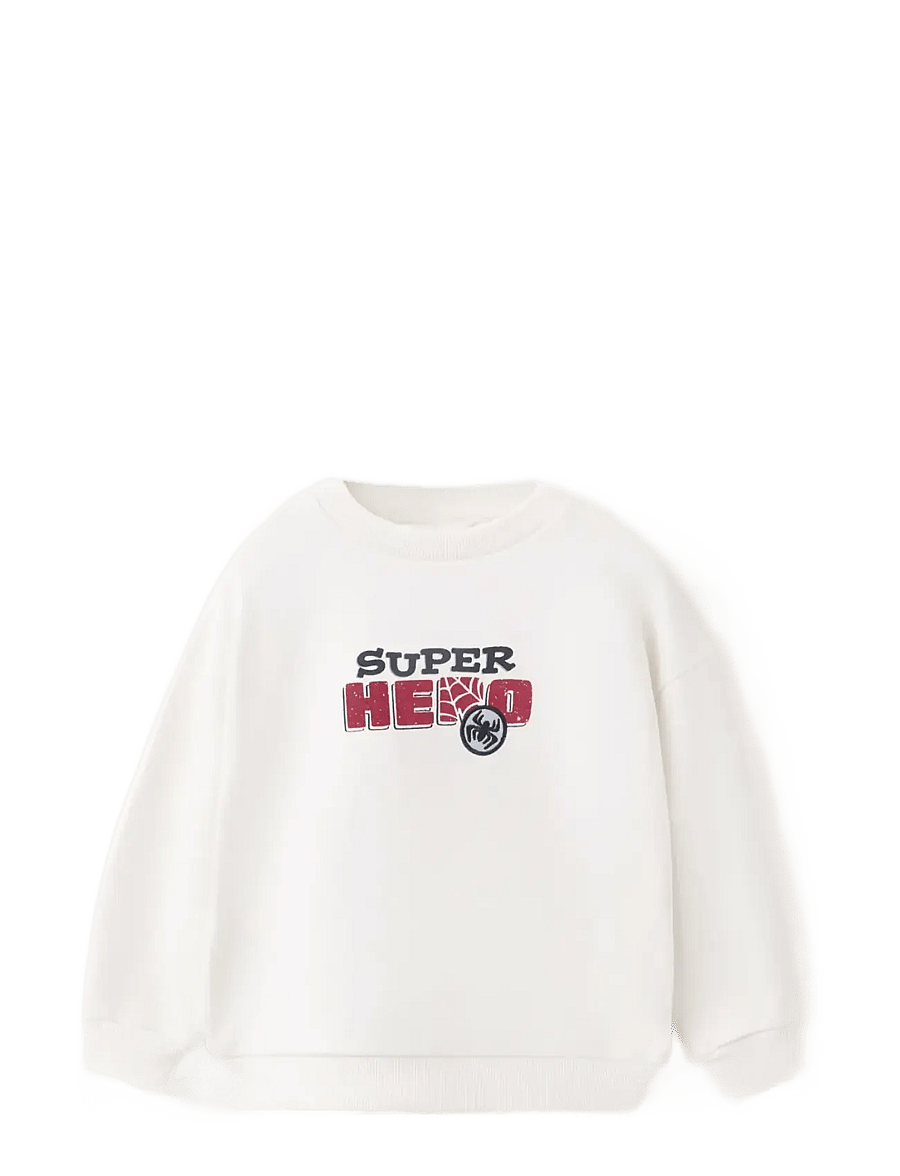 Mango - Spidey cotton sweatshirt - sweatshirts - natural white - 0