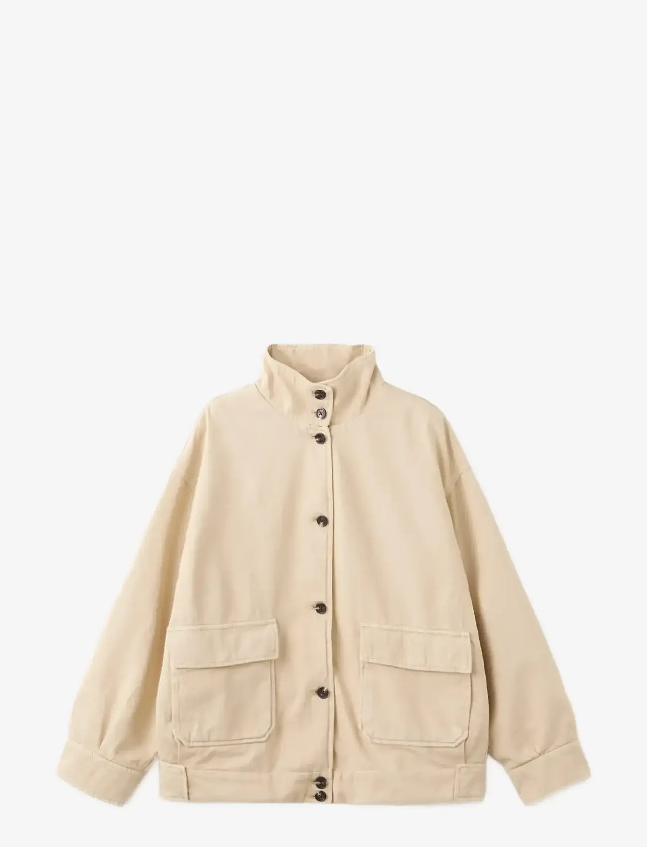 Mango - Denim parka with a stand-up collar - forårsjakker - yellow - 1