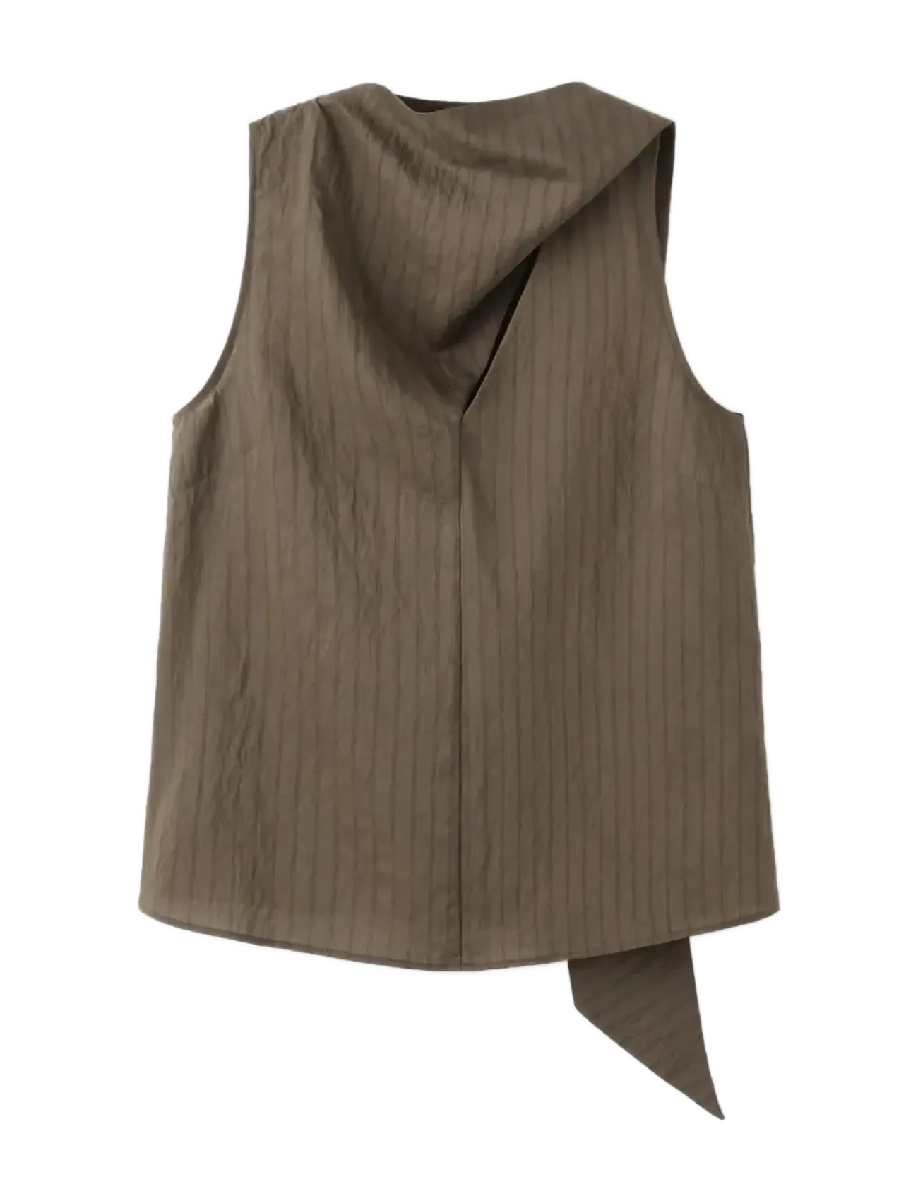 MANGO Gestreift Foulard Oberteil Braun - L - Damen