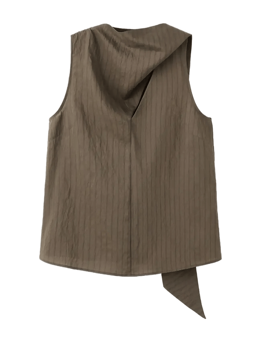 Mango - Striped foulard top - Ärmellose blusen - brown - 1