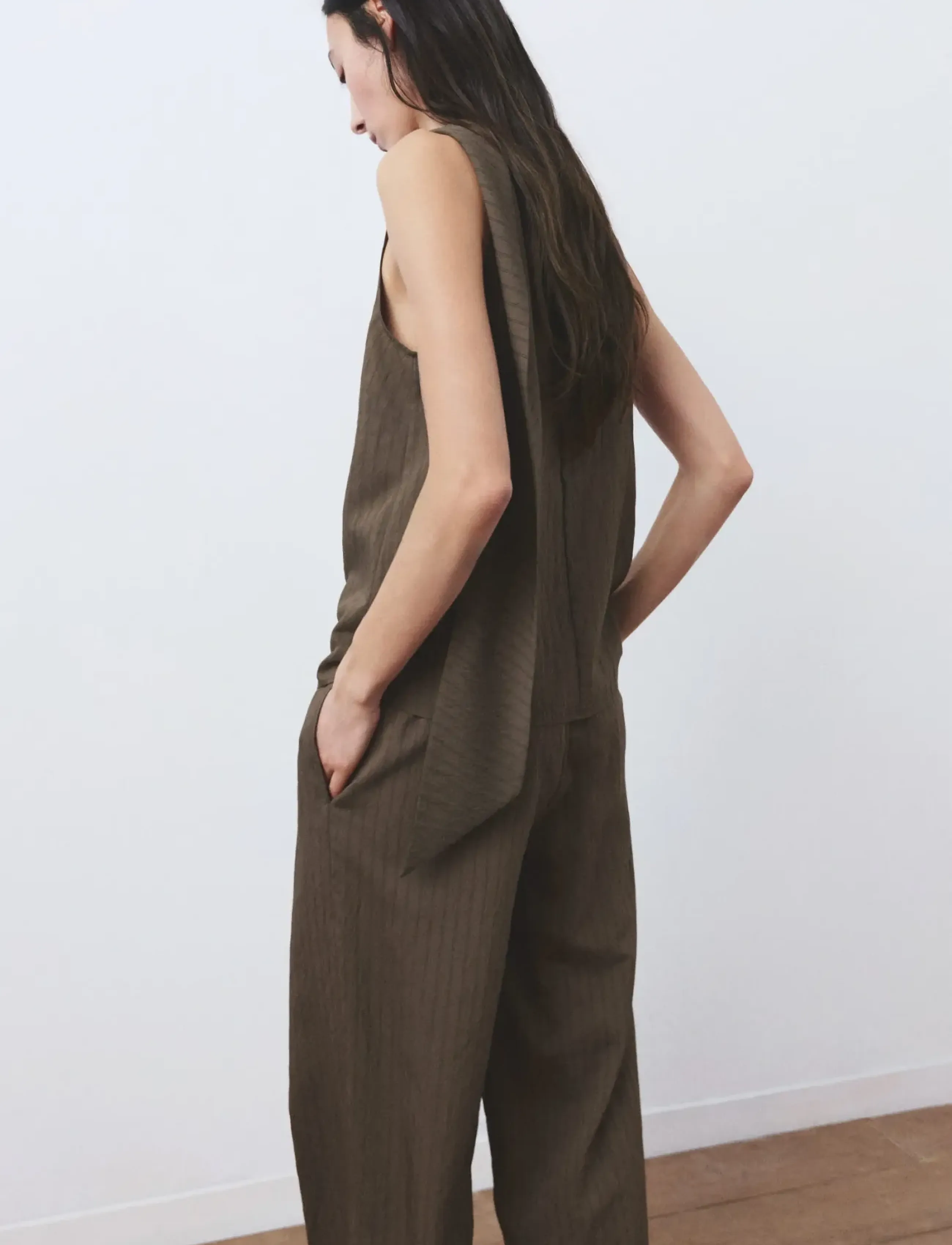 Mango - Striped foulard top - Ärmlösa blusar - brown - 2