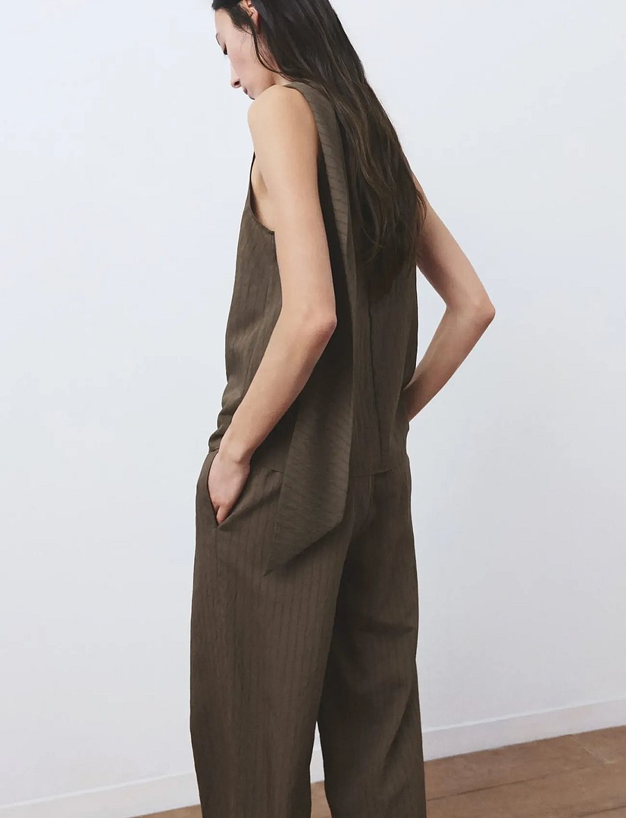 Mango - Striped foulard top - Ärmellose blusen - brown - 2