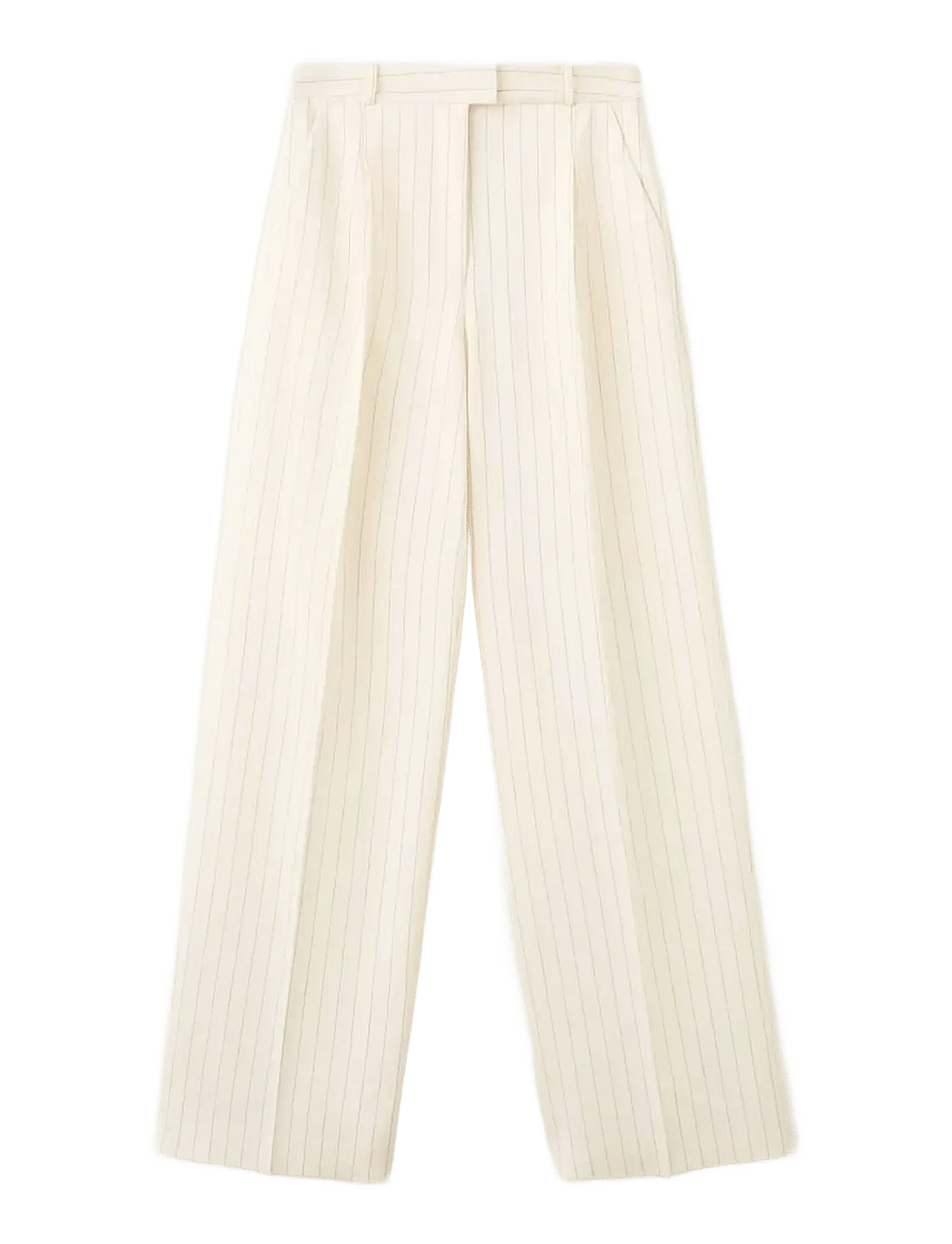 Mango - Pinstripe suit trousers - habitbukser - natural white - 1