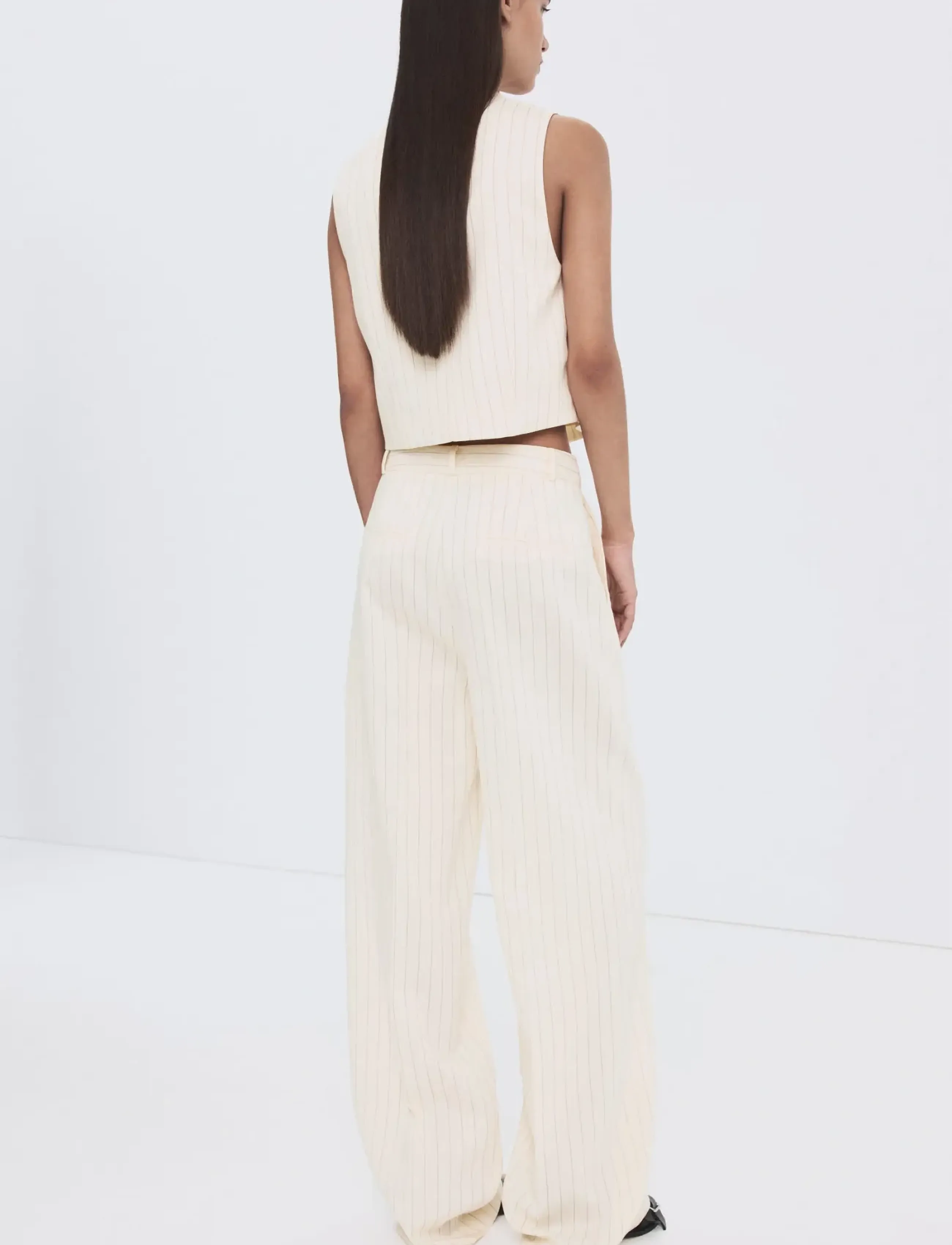 Mango - Pinstripe suit trousers - formell - natural white - 2