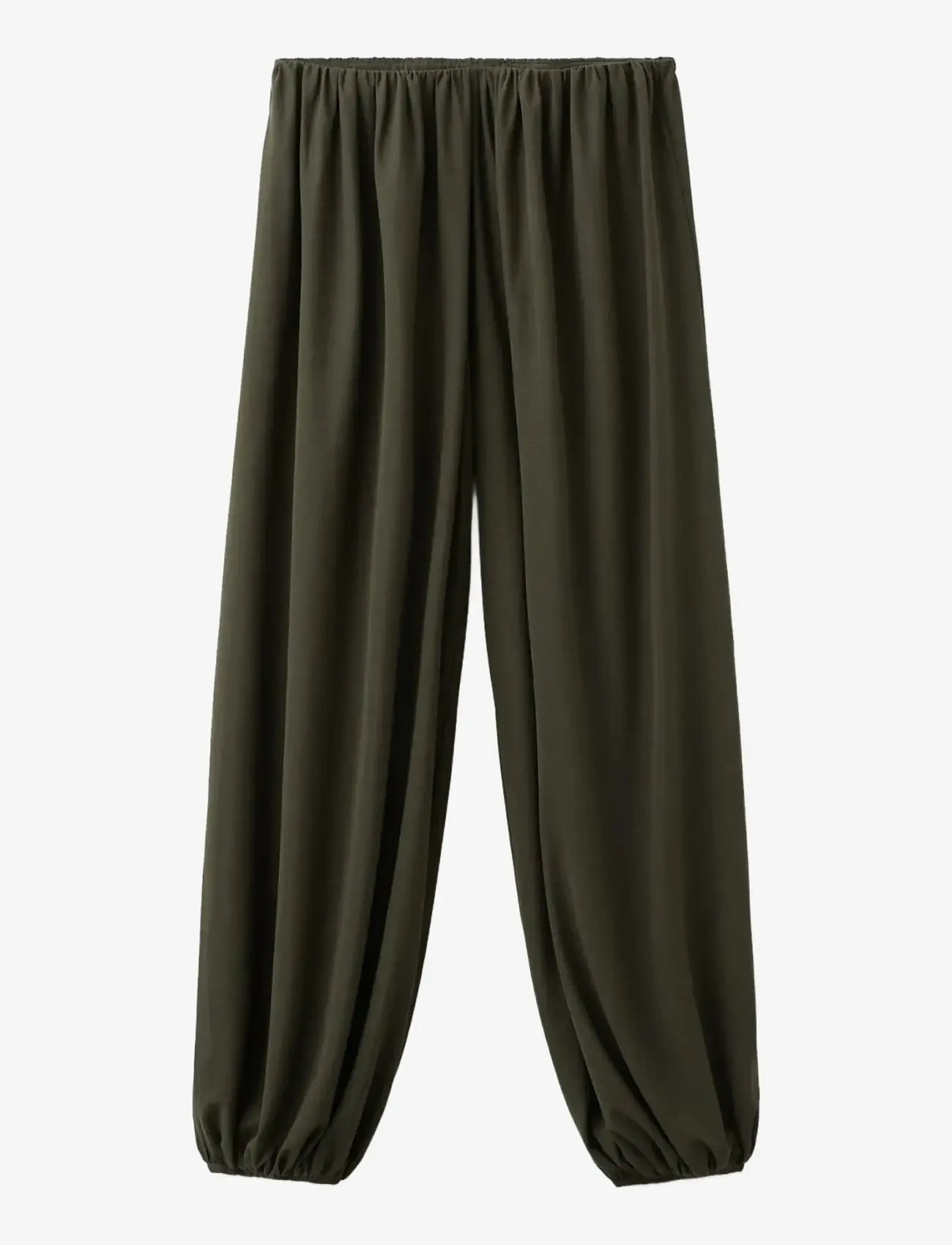 Mango - Mid-rise harem pants - barrelbyxor - beige - khaki - 1