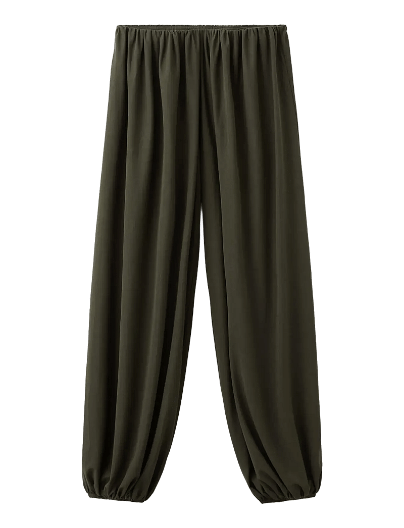 Mango - Mid-rise harem pants - barrelbyxor - beige - khaki - 1