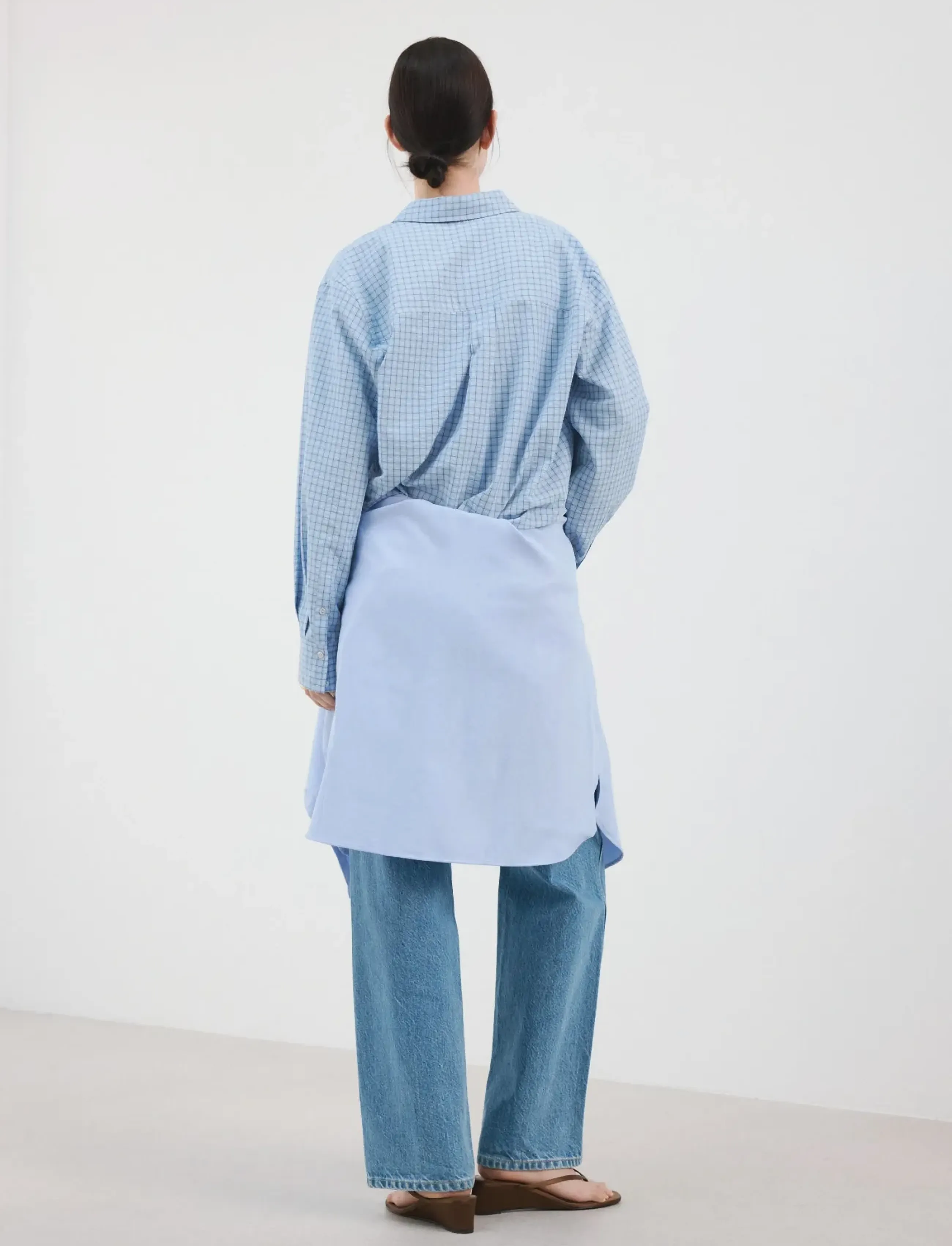Mango - Straight checkered shirt - langærmede skjorter - lt-pastel blue - 2