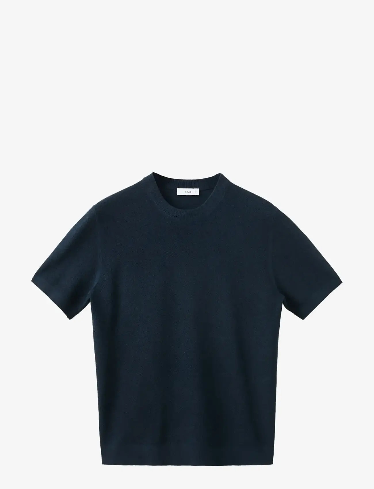 Mango - Cotton fine-knit t-shirt - kortærmede t-shirts - navy - 1