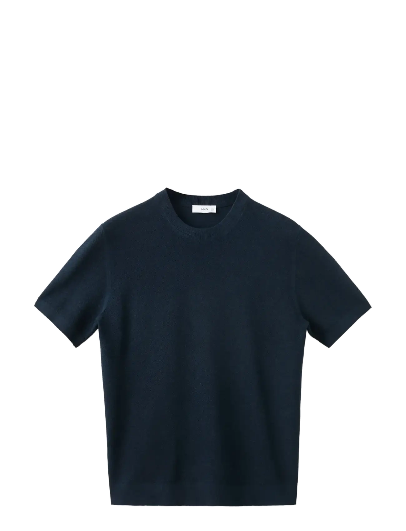 Mango Cotton fine-knit t-shirt - T-shirts - NAVY / navy