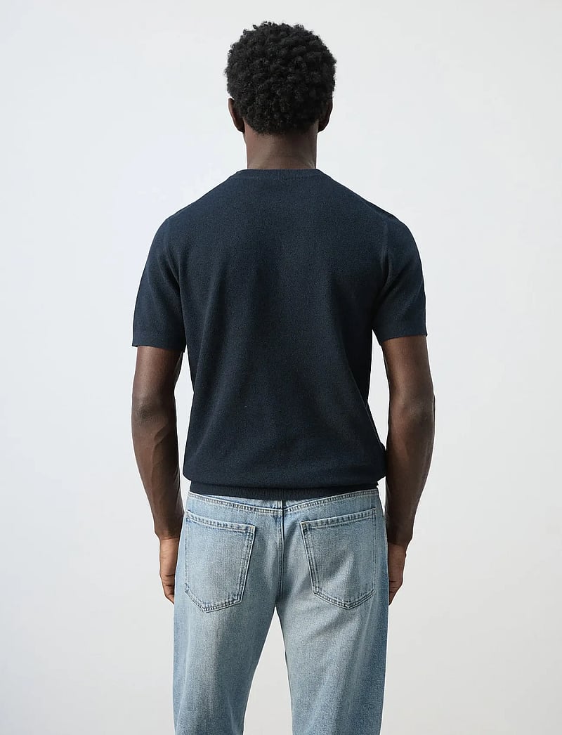 Mango - Cotton fine-knit t-shirt - kortærmede t-shirts - navy - 2