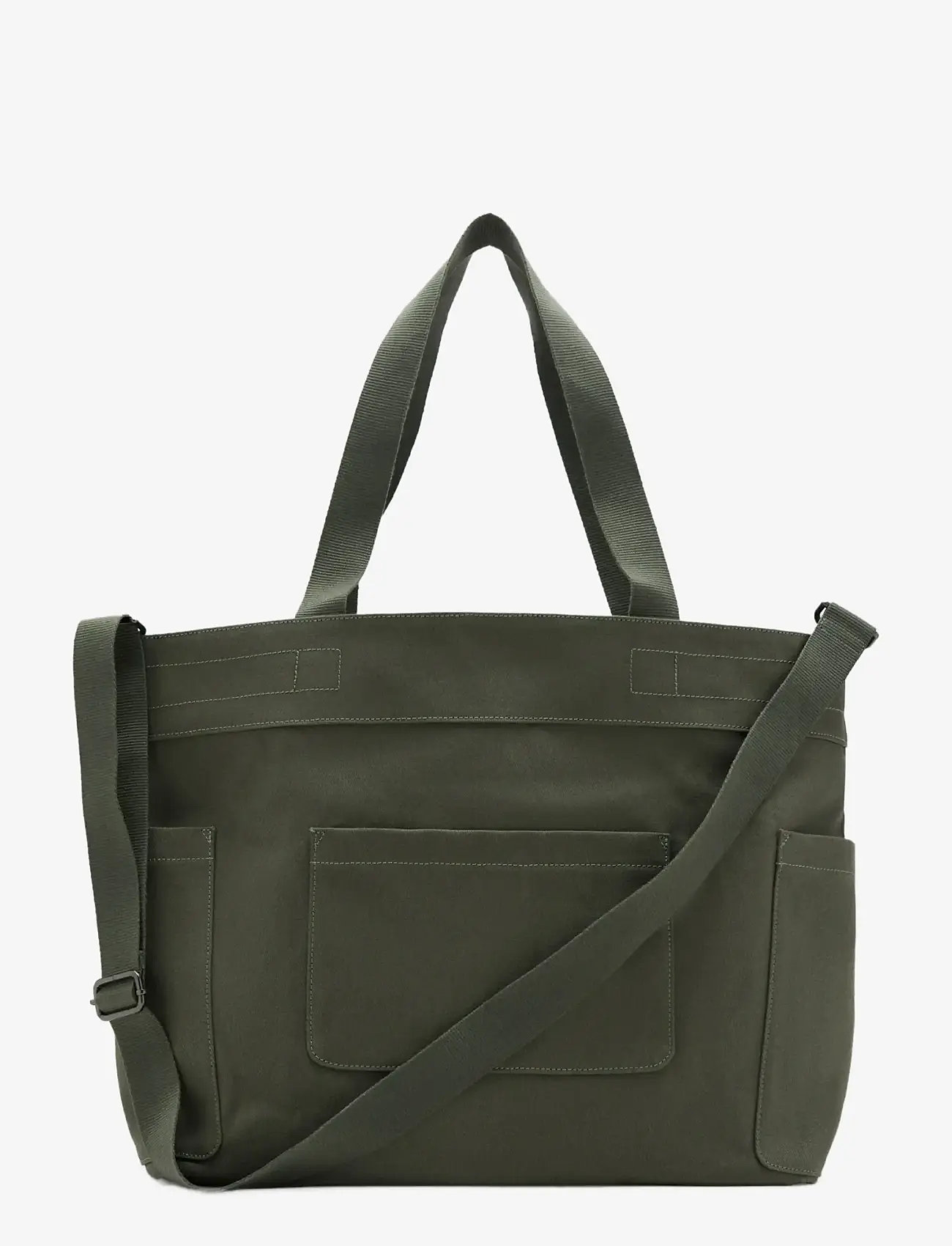 Mango - Cotton tote bag with pockets - crossbody bags - beige - khaki - 0