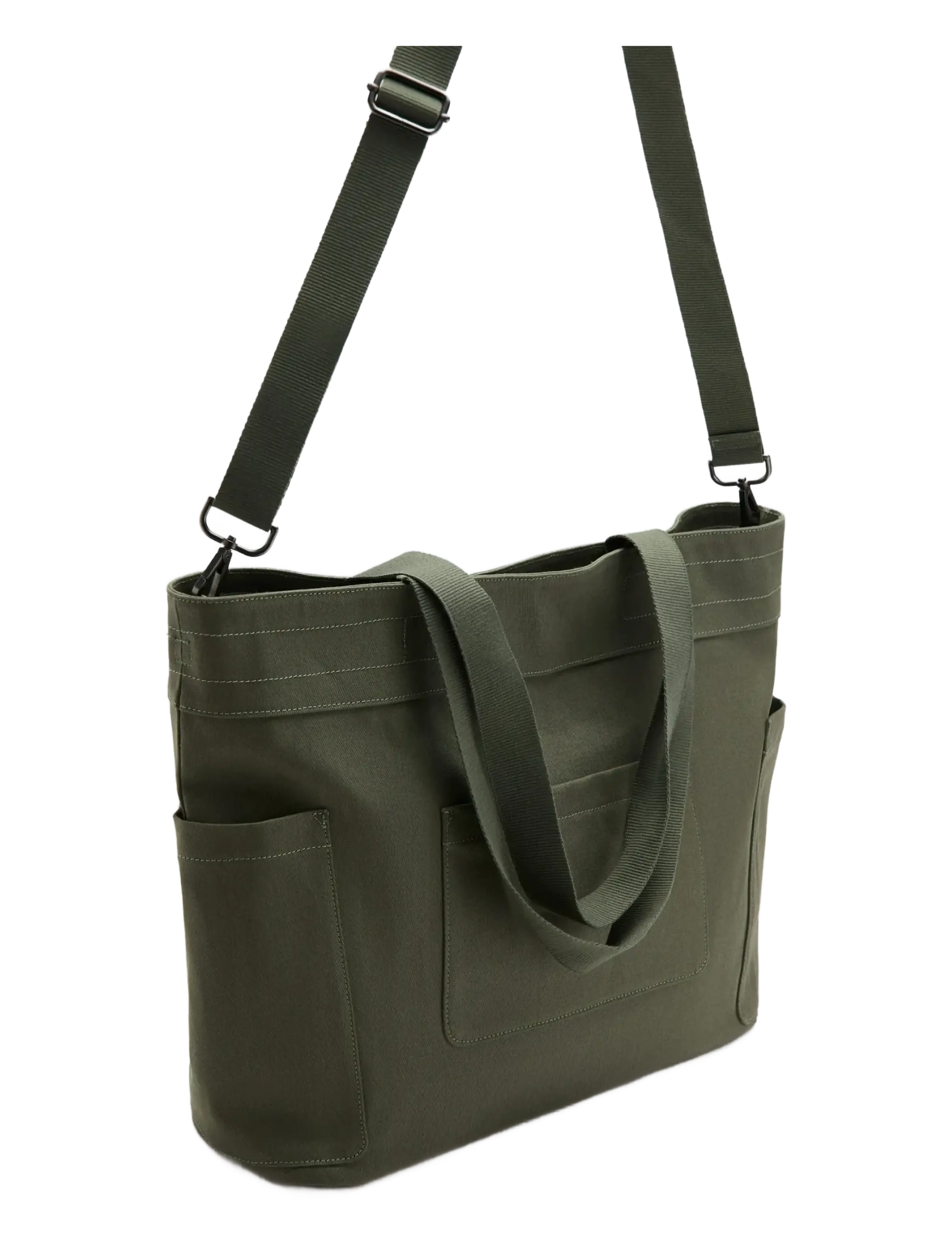 Mango - Cotton tote bag with pockets - kollektionen - beige - khaki - 1