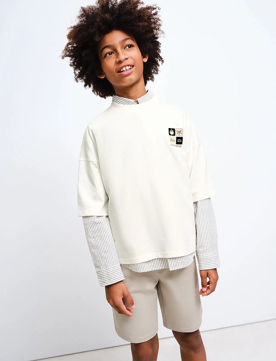 Mango - Cotton Bermuda shorts - chino shorts - lt pastel brown - 0