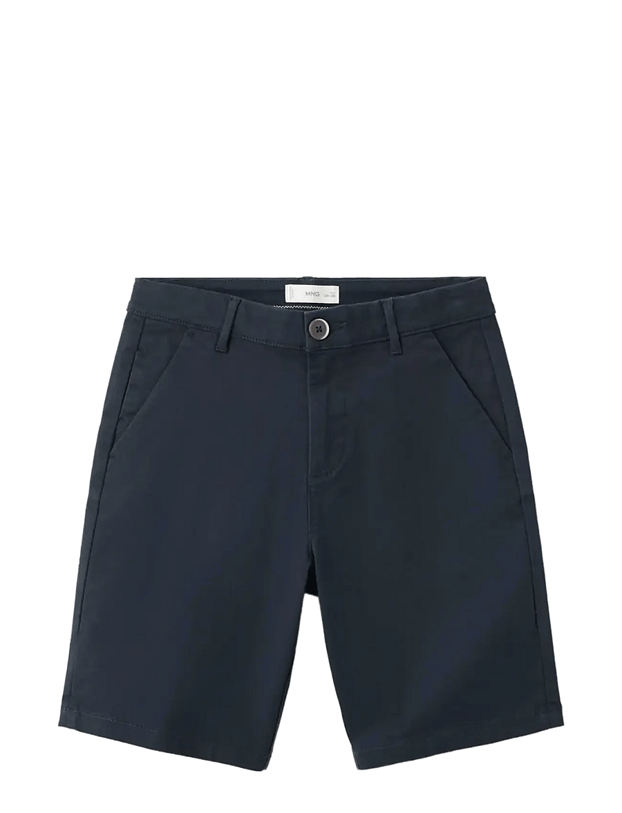 Mango - Cotton Bermuda shorts - chino shorts - navy - 0