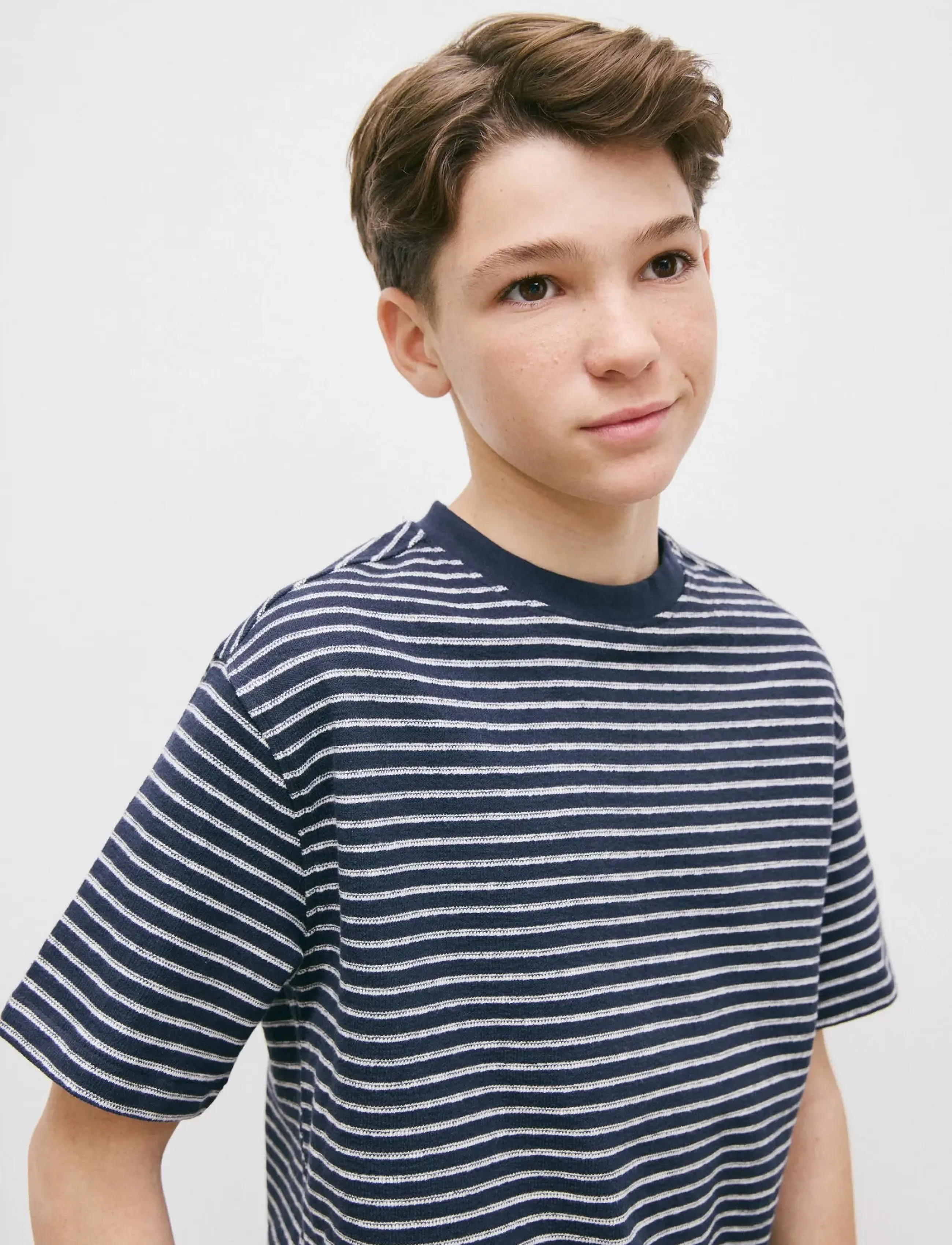 Mango Striped T-Shirt, 7-8, T-shirts, Marineblau - Short-sleeved, Kinder
