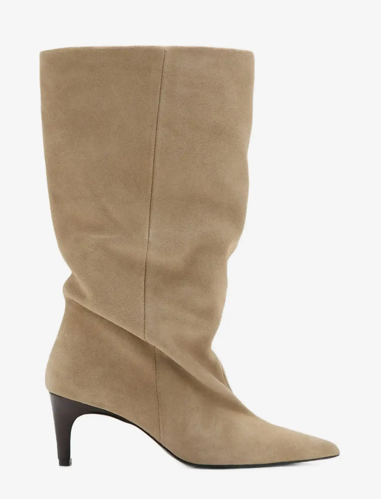 Mango - Slouchy suede ankle boot - støvletter - lt pastel brown - 0
