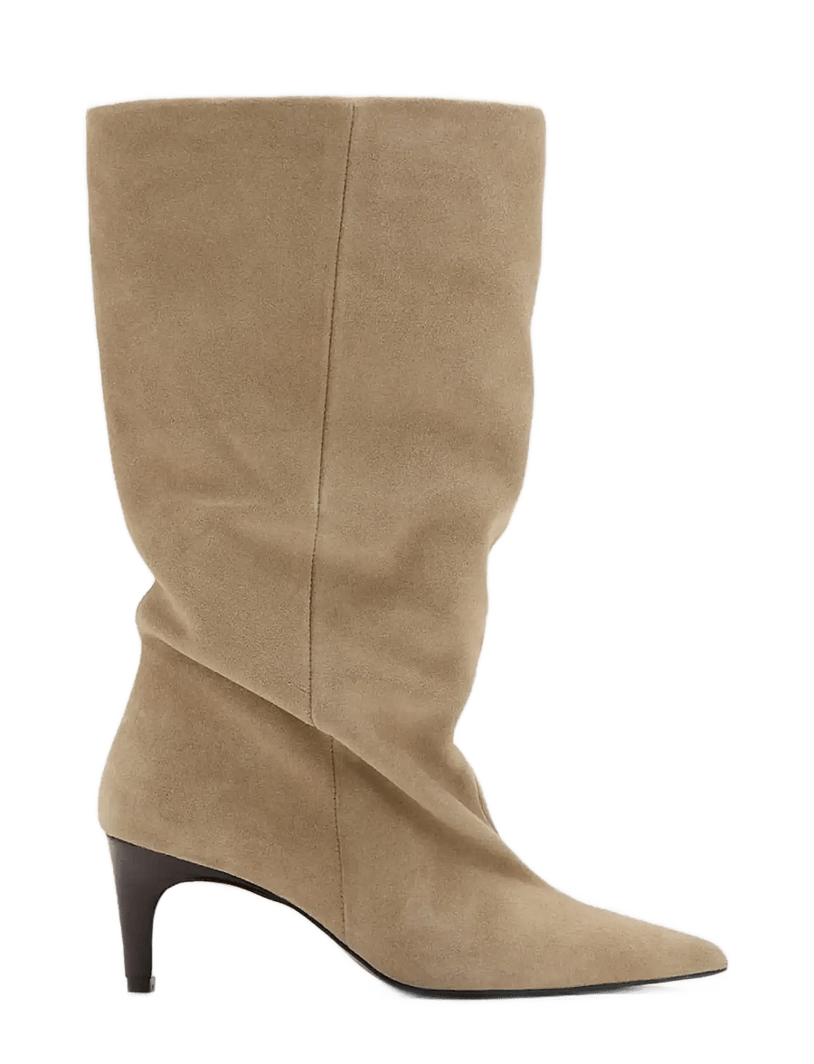 Mango - Slouchy suede ankle boot - stövletter - sand - 0