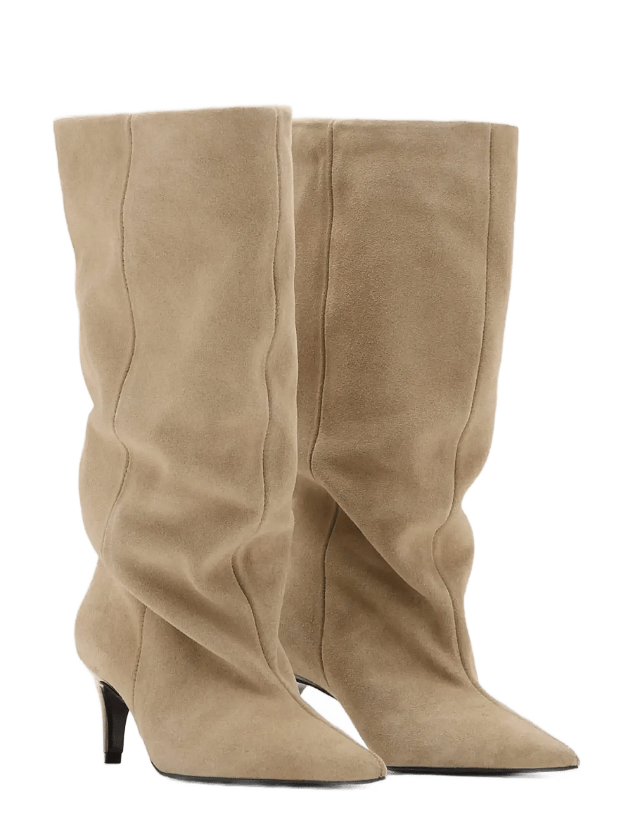 Mango - Slouchy suede ankle boot - stövletter - sand - 1