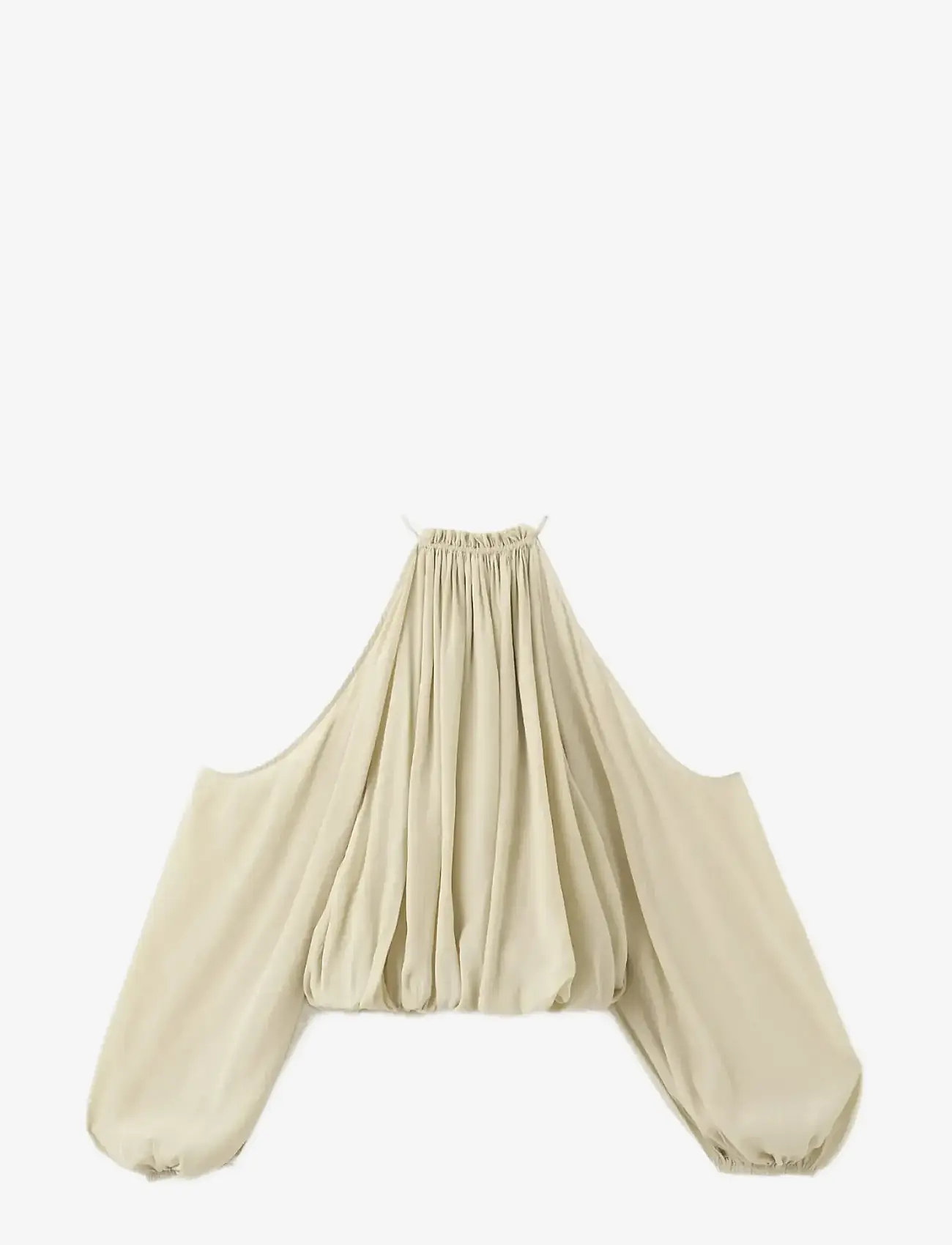 Mango - Off-the-shoulder lyocell blouse - langärmlige blusen - green - 1