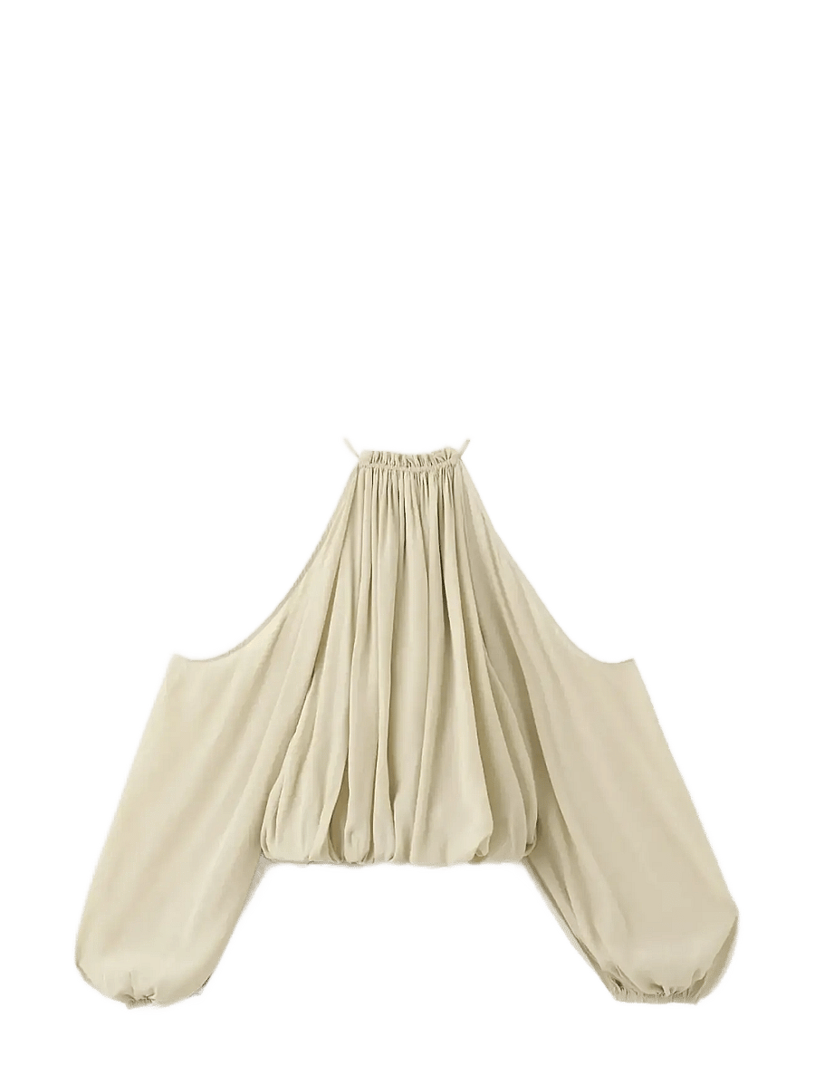 Mango - Off-the-shoulder lyocell blouse - langærmede bluser - green - 1