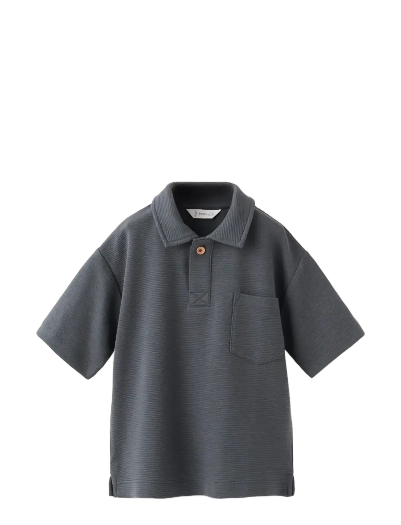 Mango Chest-Pocket Cotton Pocket Polo Shirt, 5-6, Grey, Poloshirts > Poloshirts Med Korte Ærmer, Børn