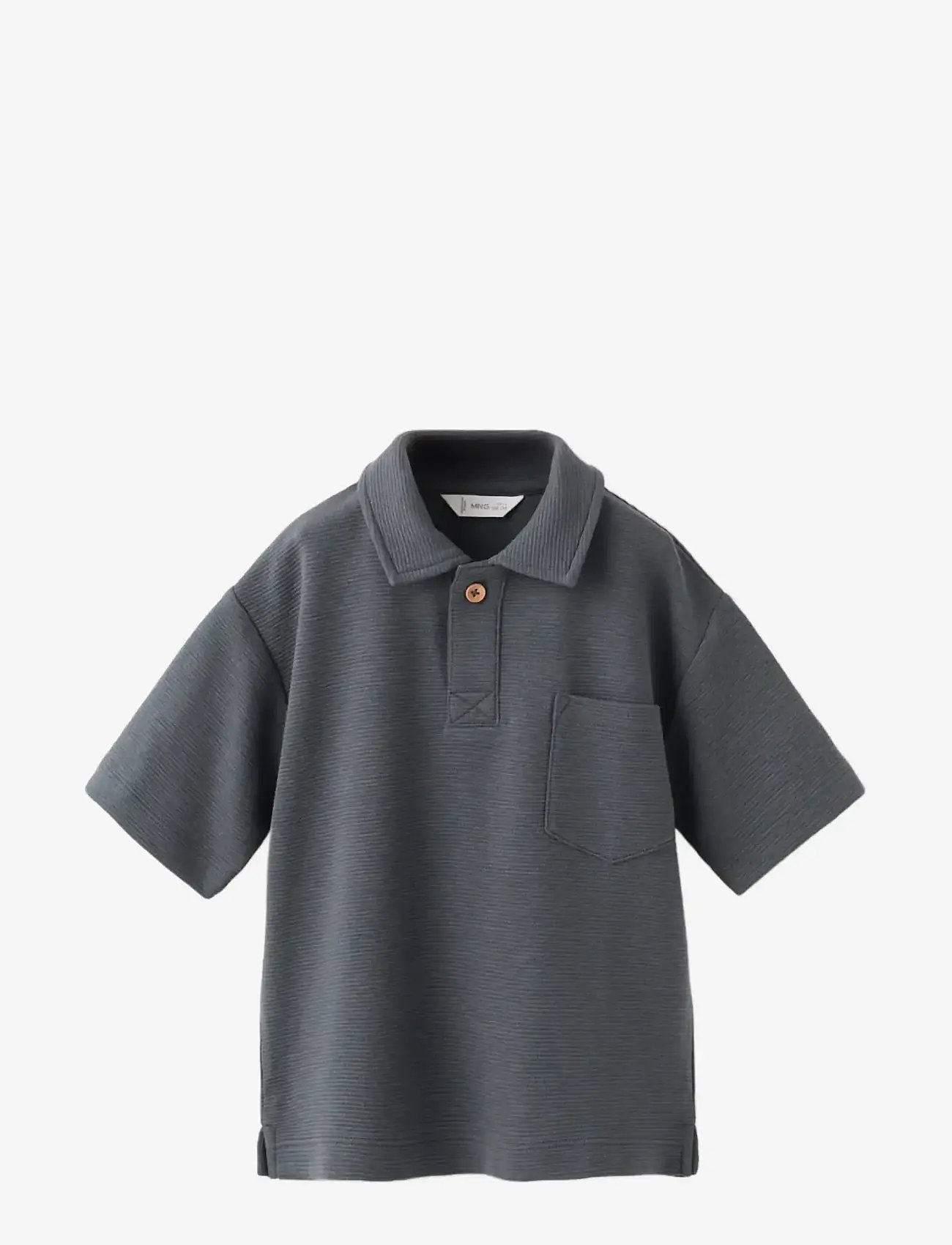 Mango - Chest-pocket cotton pocket polo shirt - kortærmede poloer - charcoal - 0