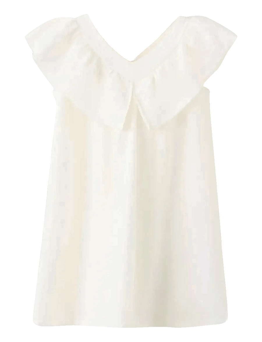 Mango - Frill cotton dress - Ärmellose babykleider - natural white - 0