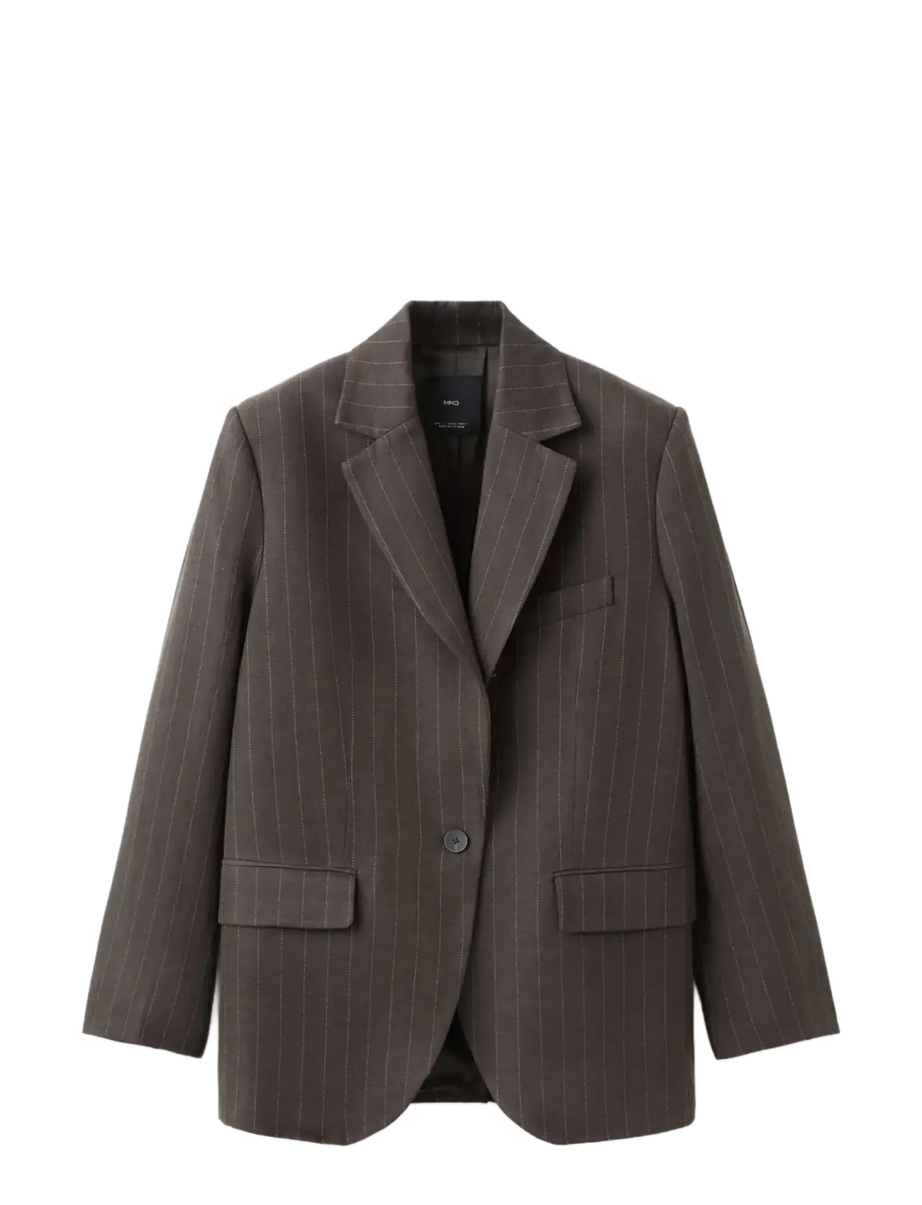 Mango Pinstripe suit blazer - Blazers - DARK BROWN / brown