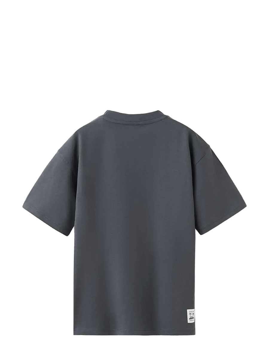 Mango - Printed cotton-blend t-shirt - kurzärmelige - charcoal - 1