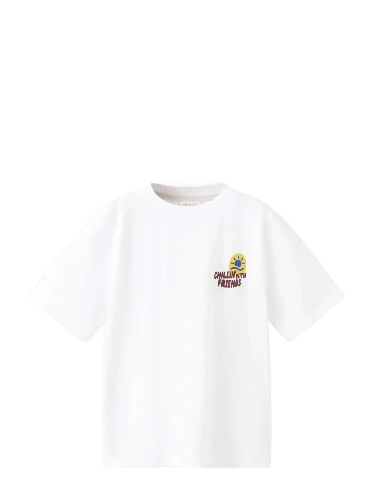 MANGO Printed Baumwolle-Blend T-Shirt Weiß - 7-8 - Kinder