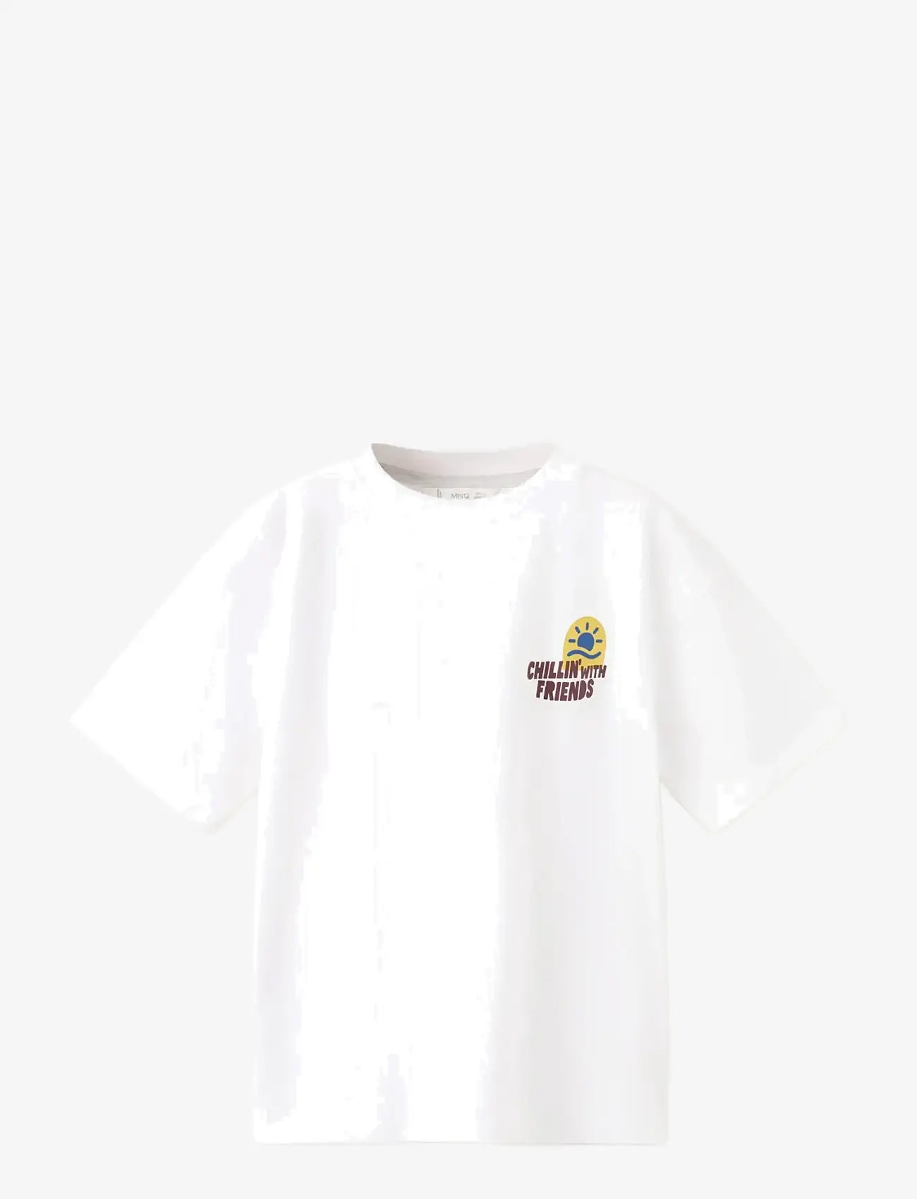 Mango - Printed cotton-blend t-shirt - kortærmede t-shirts - white - 1