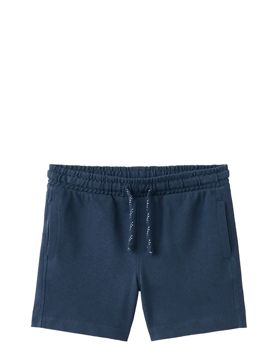 Mango - Cotton shorts with drawstring - mjukisshorts - navy - 0