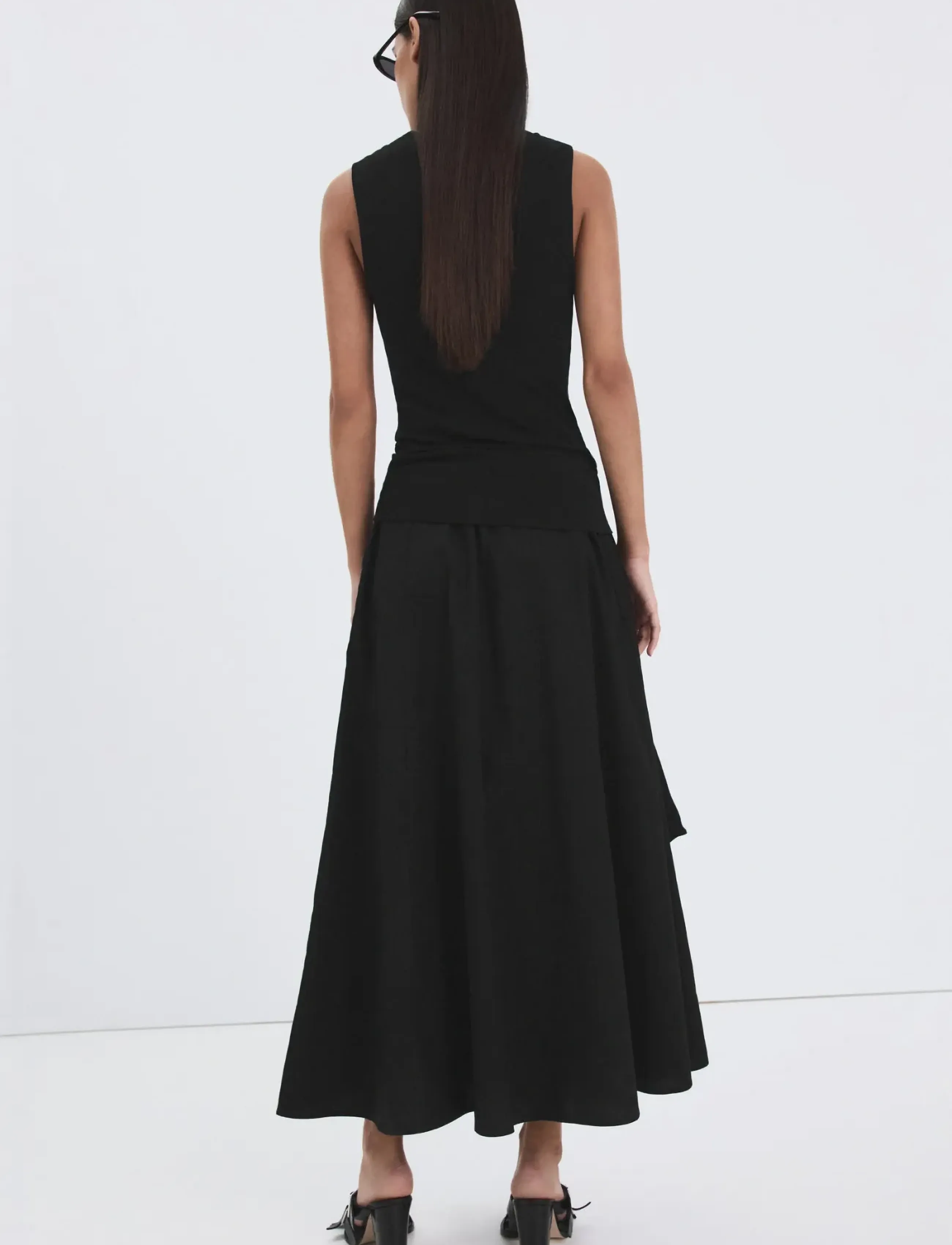 Mango - Flared cotton skirt - maxikjolar - black - 2