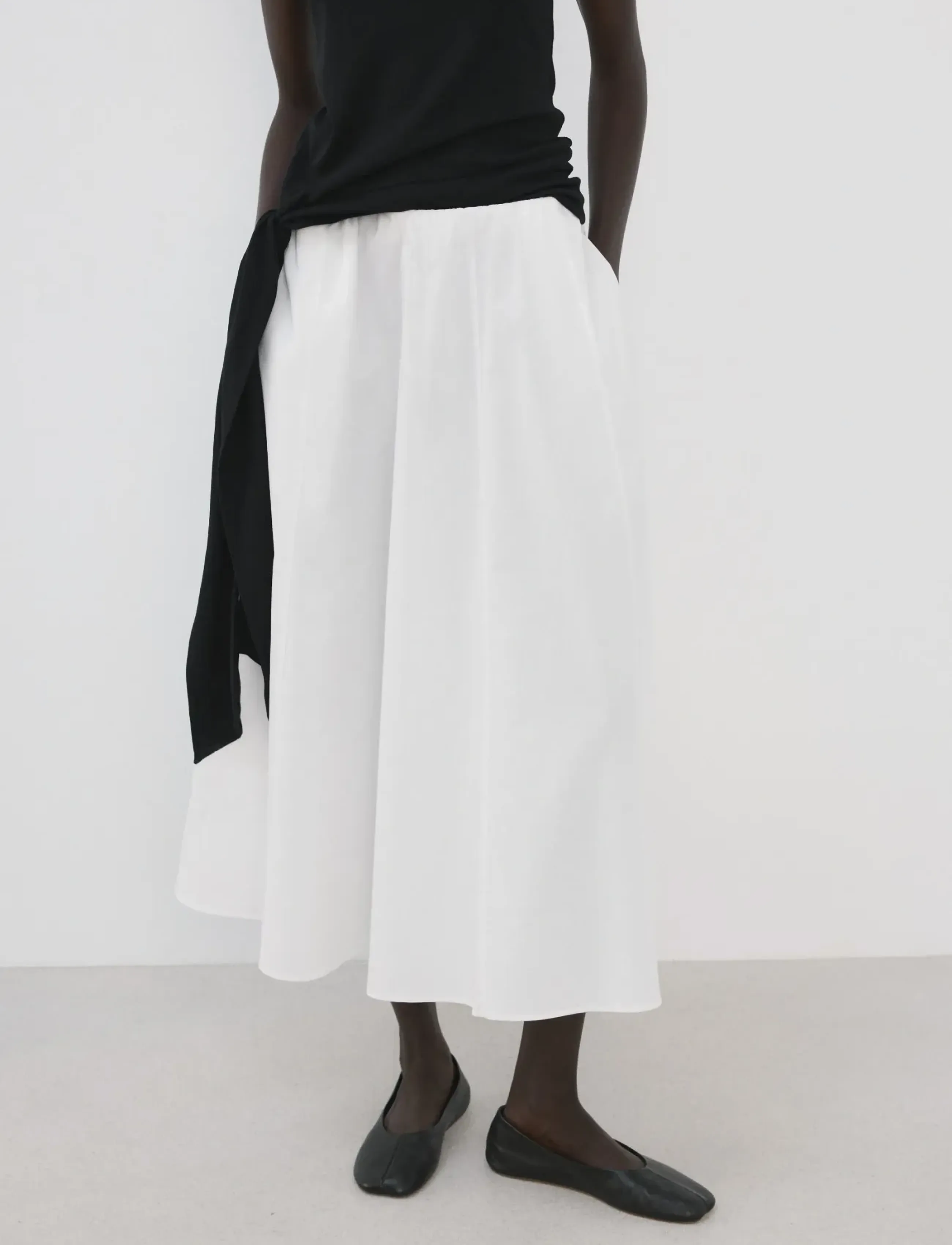 Mango Flared cotton skirt - Maxi Röcke - WHITE / white