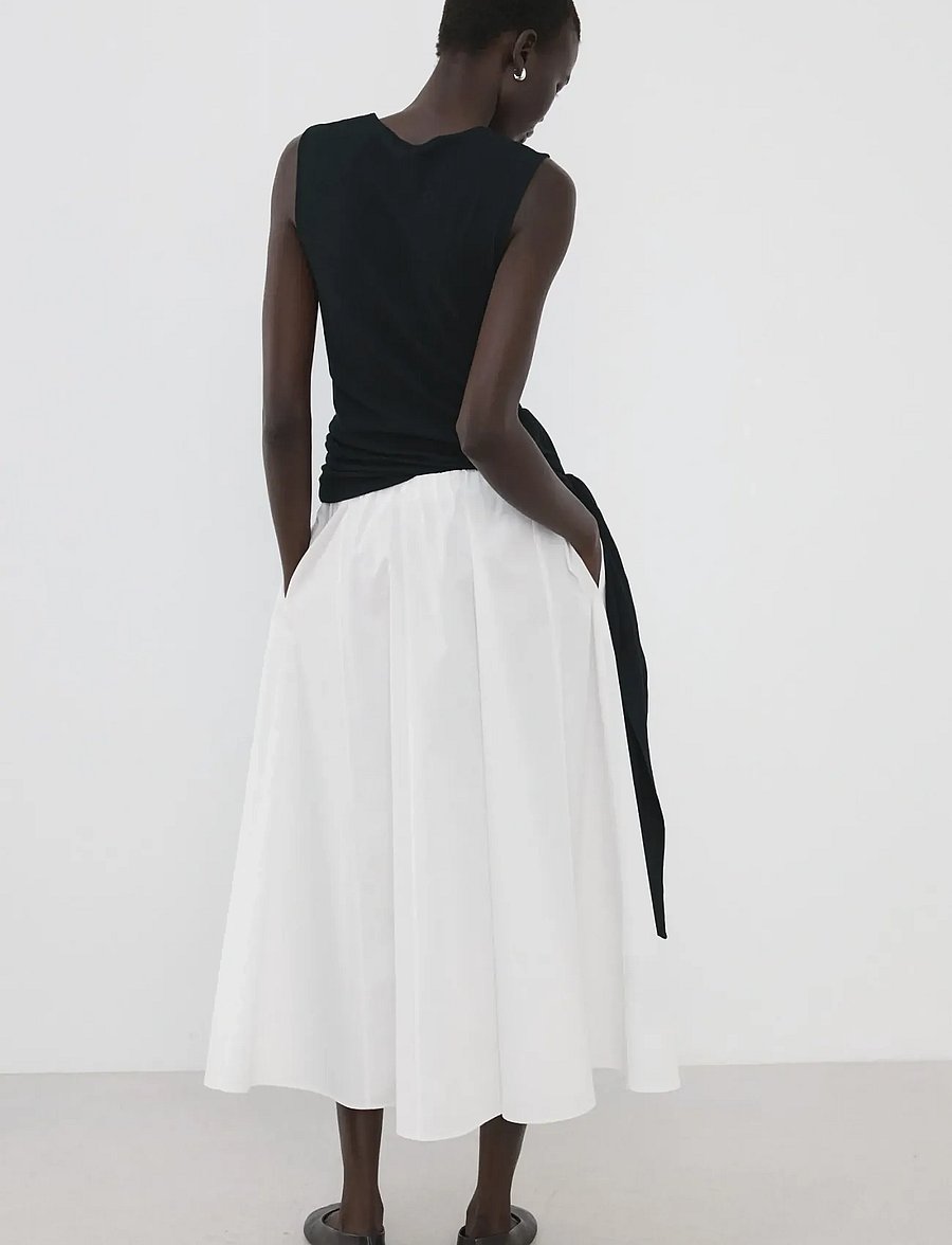 Mango - Flared cotton skirt - maxikjolar - white - 2