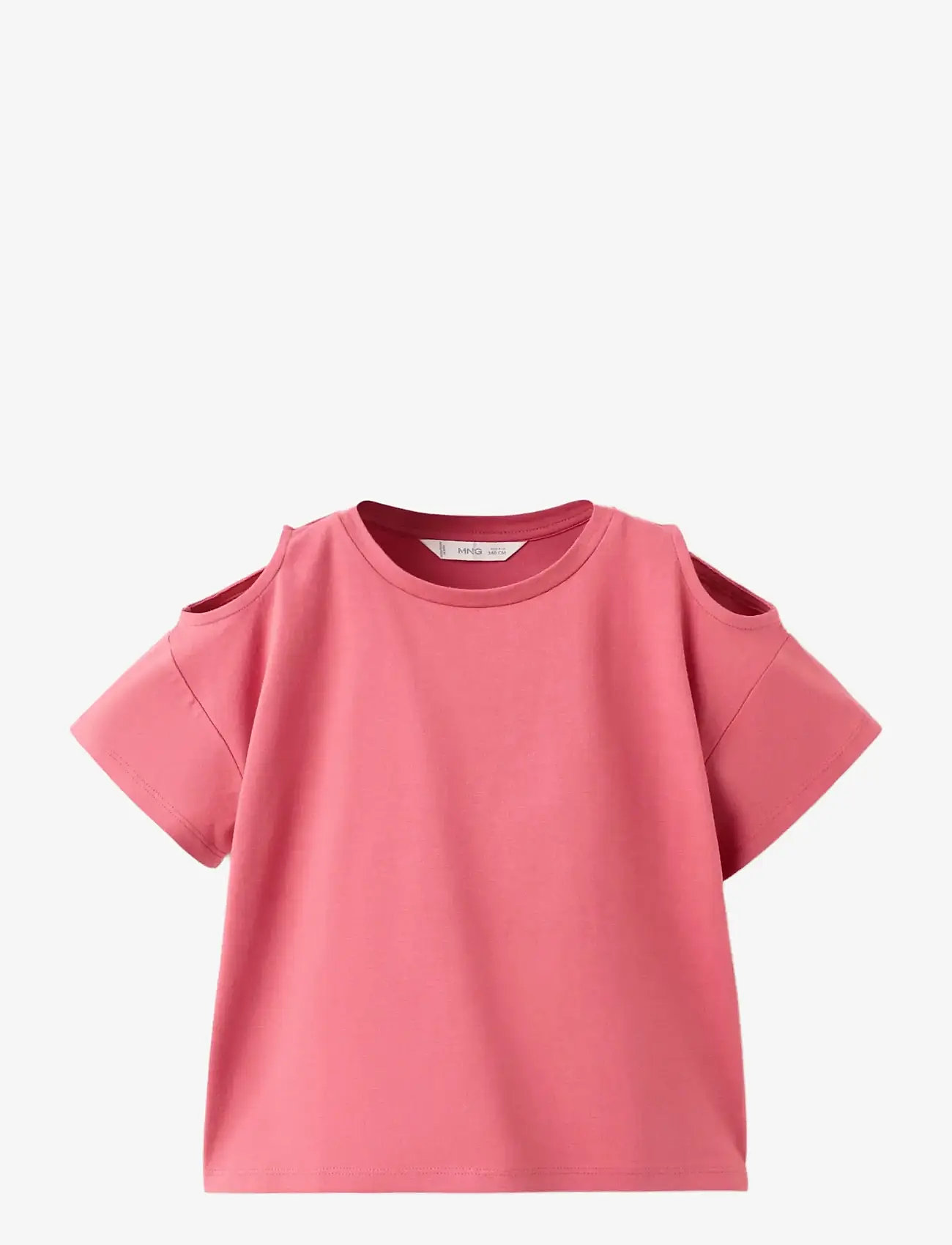 Mango - Off-the-shoulder cotton T-shirt - kortærmede t-shirts - medium red - 0