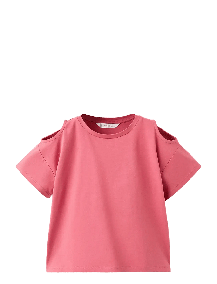 Mango - Off-the-shoulder cotton T-shirt - kortærmede t-shirts - medium red - 0
