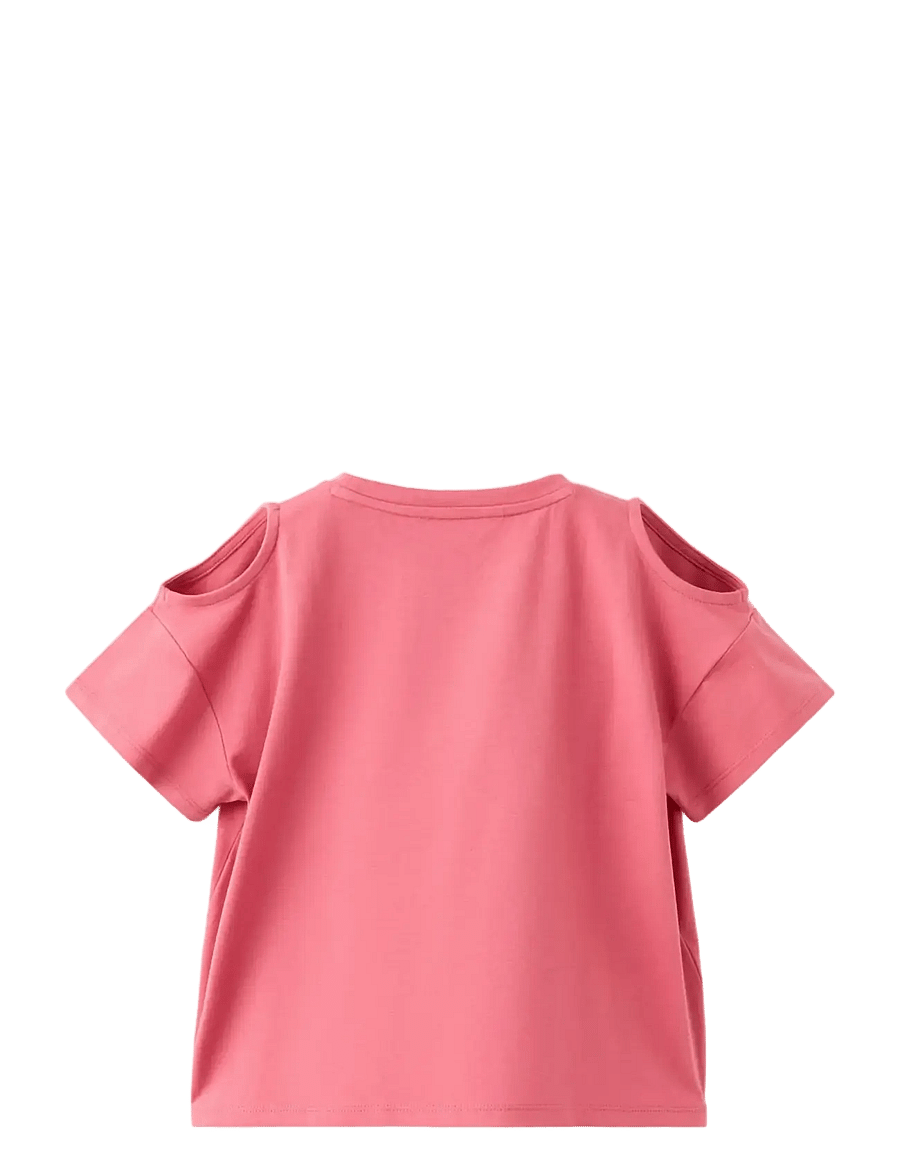Mango - Off-the-shoulder cotton T-shirt - kortærmede t-shirts - medium red - 1