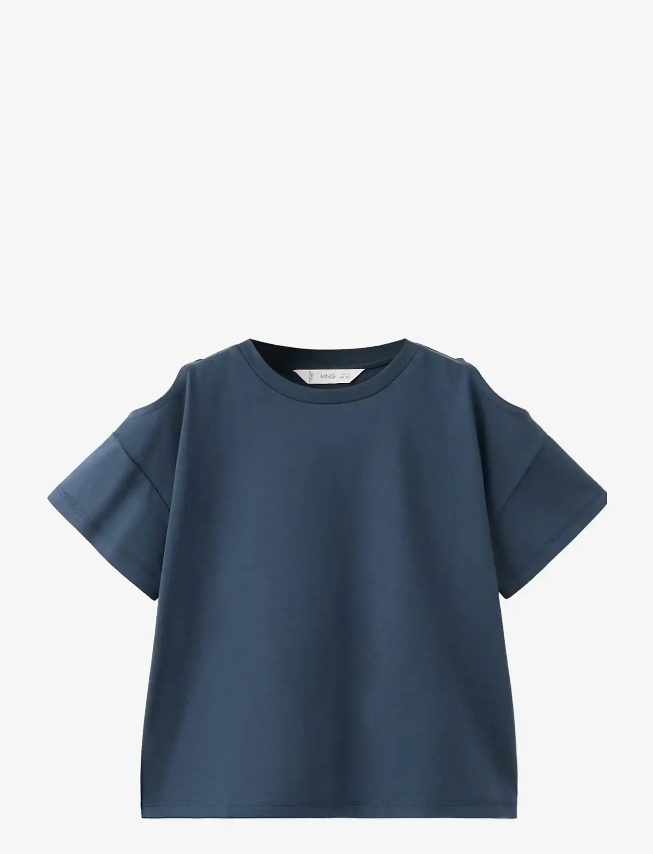 Mango - Off-the-shoulder cotton T-shirt - kortærmede t-shirts - navy - 0