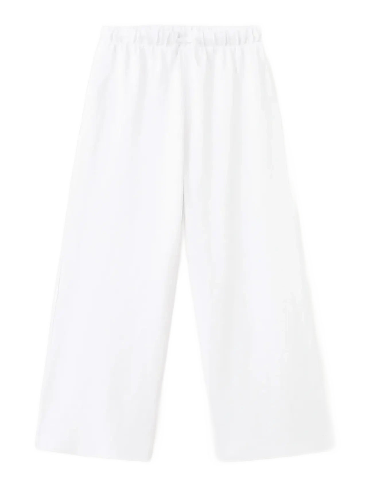 Mango Drawstring Cotton Trousers, 7-8, Unterteile, Weiß - Kinder