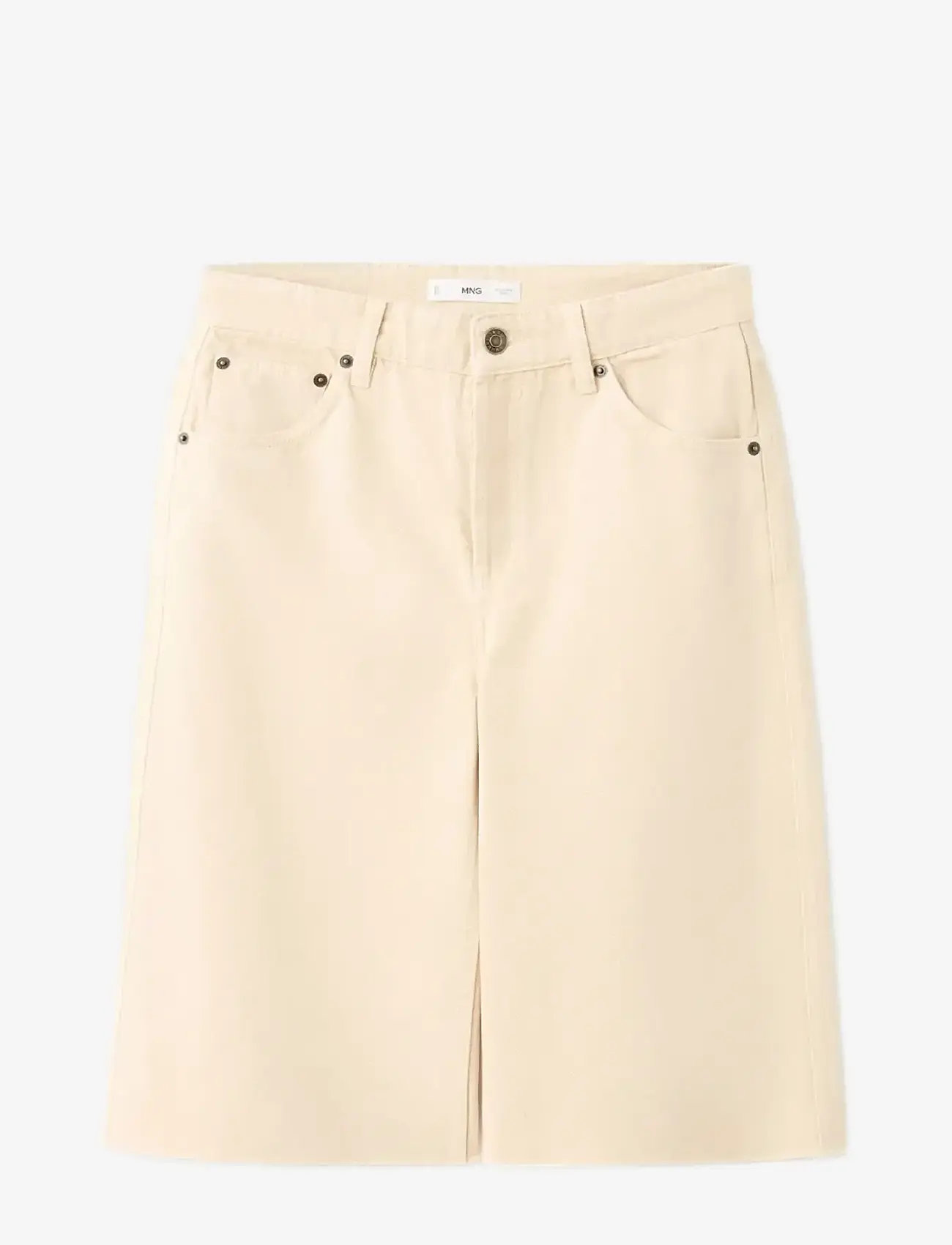 Mango - Low-rise denim bermuda shorts - bermudas - yellow - 1