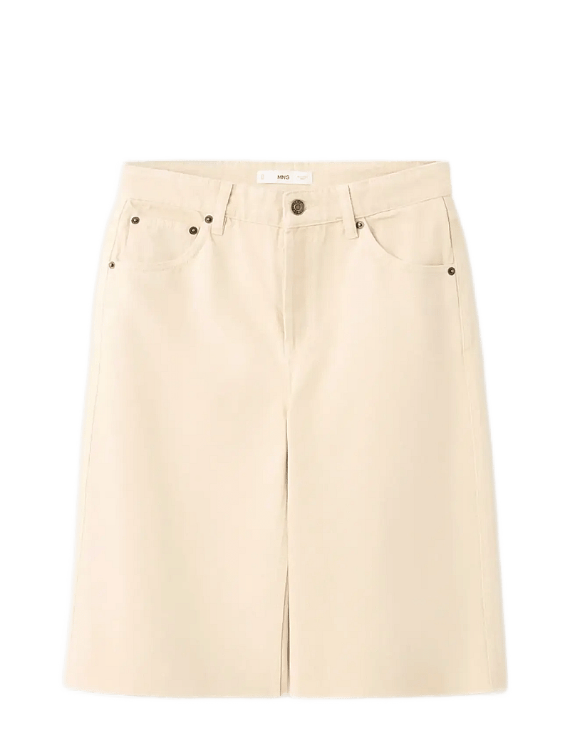 Mango - Low-rise denim bermuda shorts - bermudas - yellow - 1