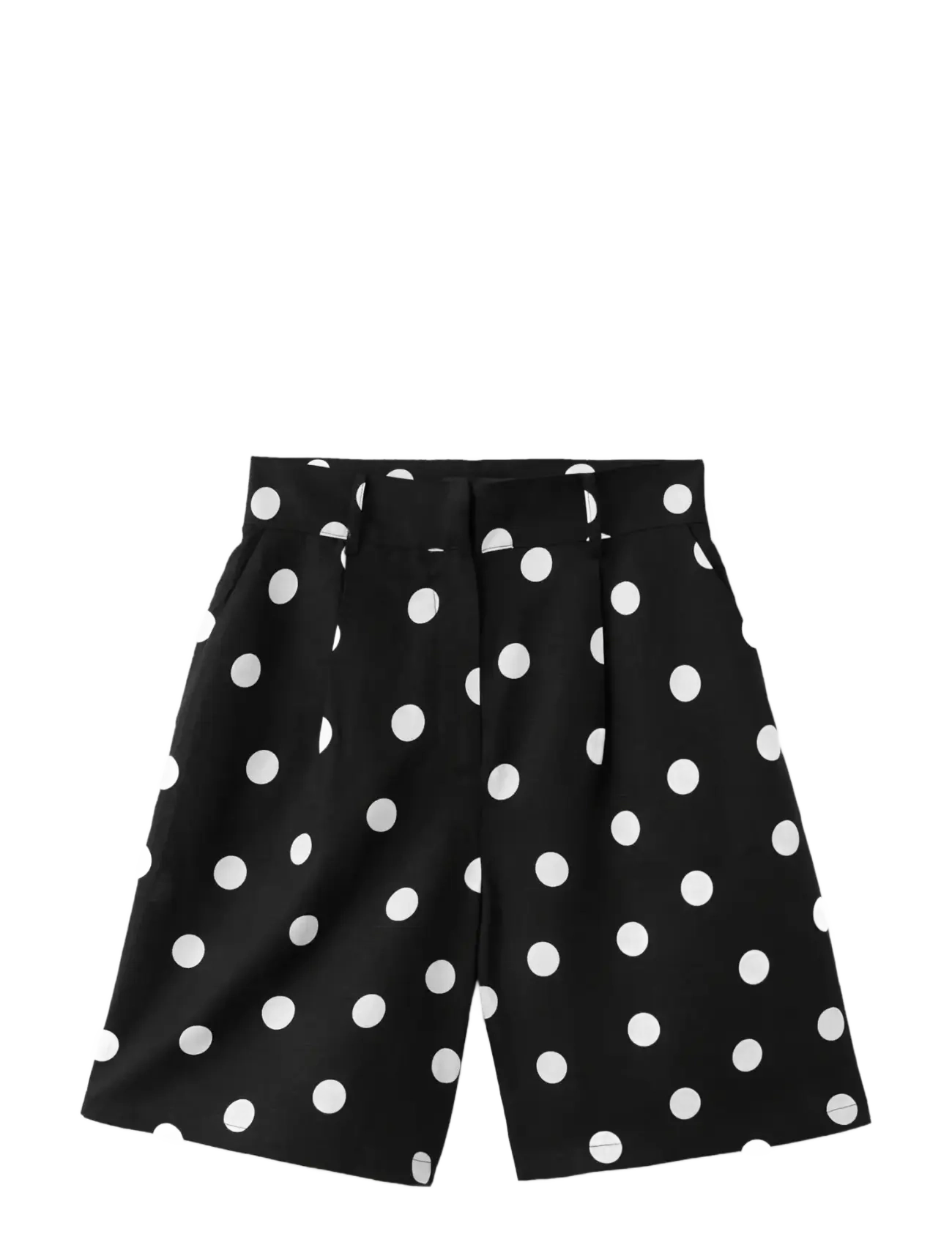 MANGO Lyocell Polka Dot Shorts Schwarz - 40 - Damen