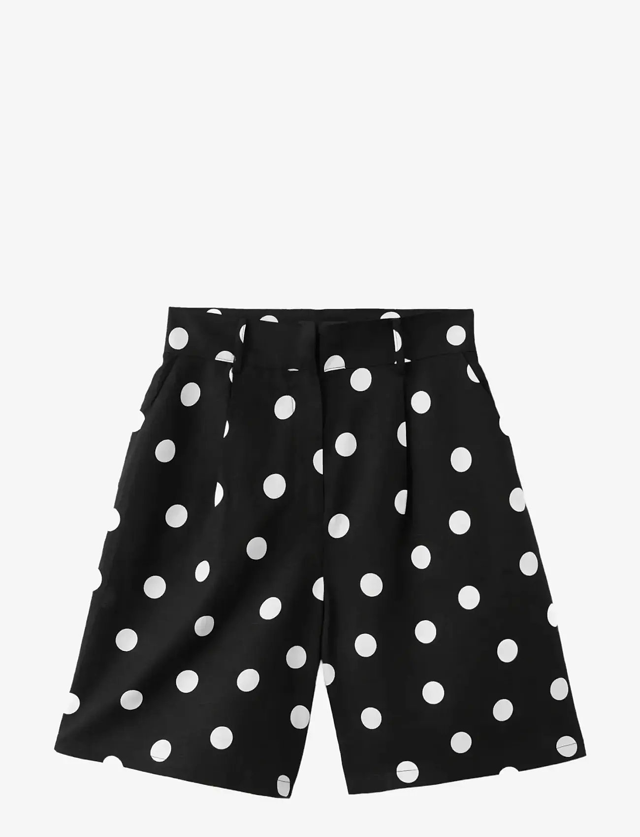 Mango - Lyocell polka dot shorts - bermudashorts - black - 1