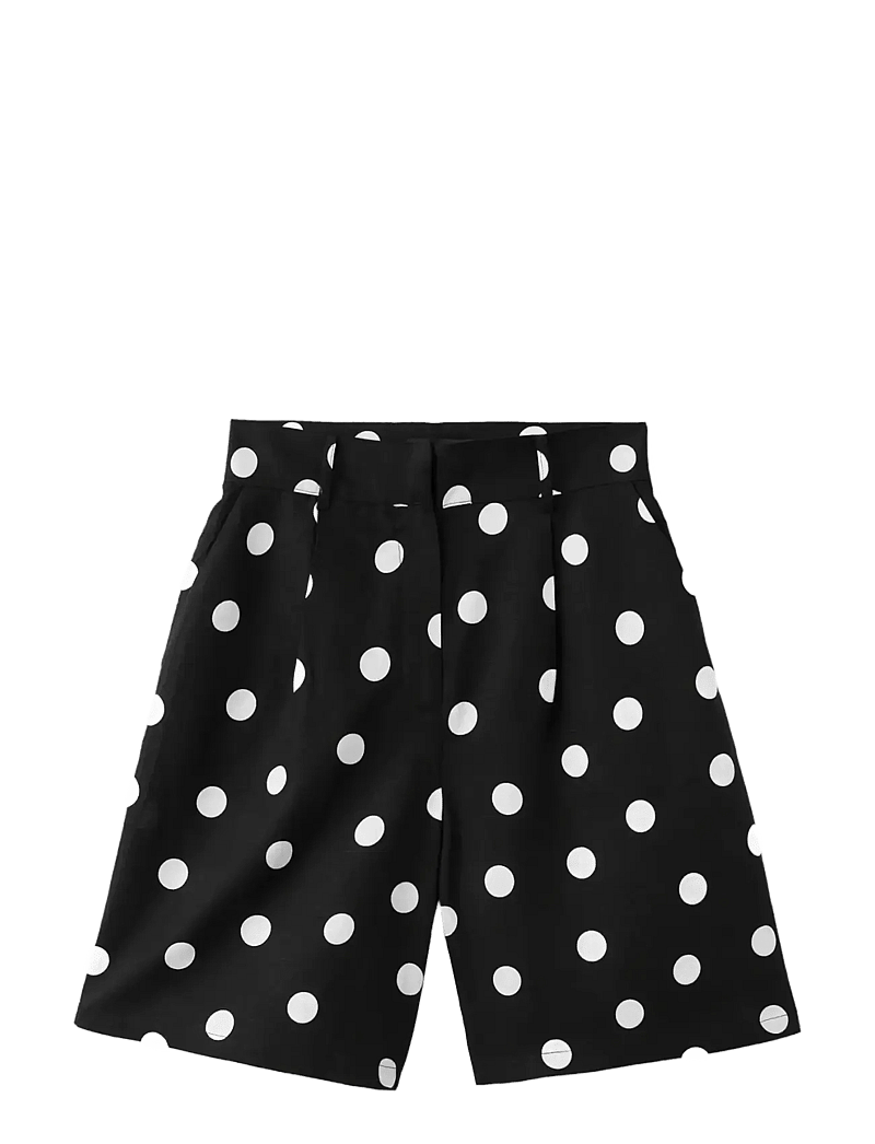Mango - Lyocell polka dot shorts - bermudashorts - black - 1