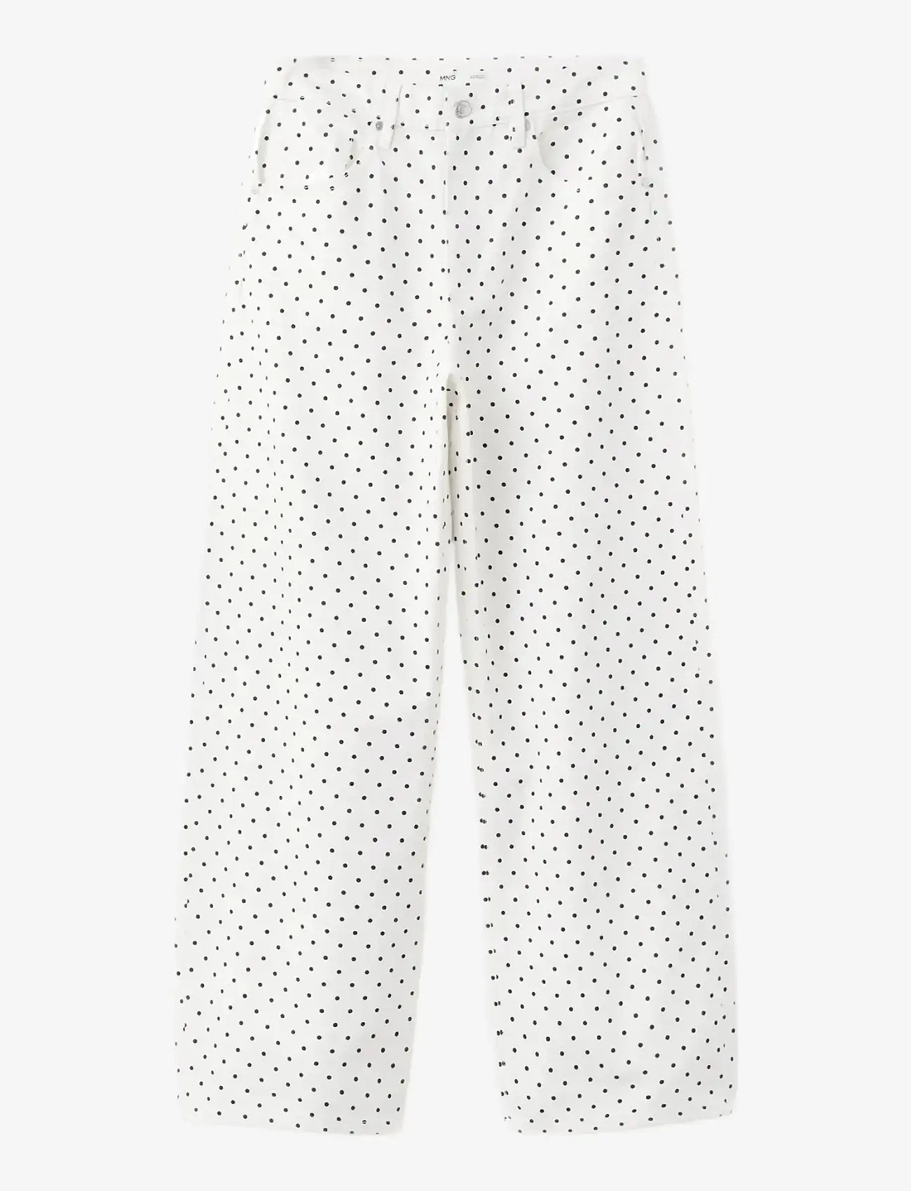 Mango - Polka dot balloon jeans - barrel jeans - white - 1